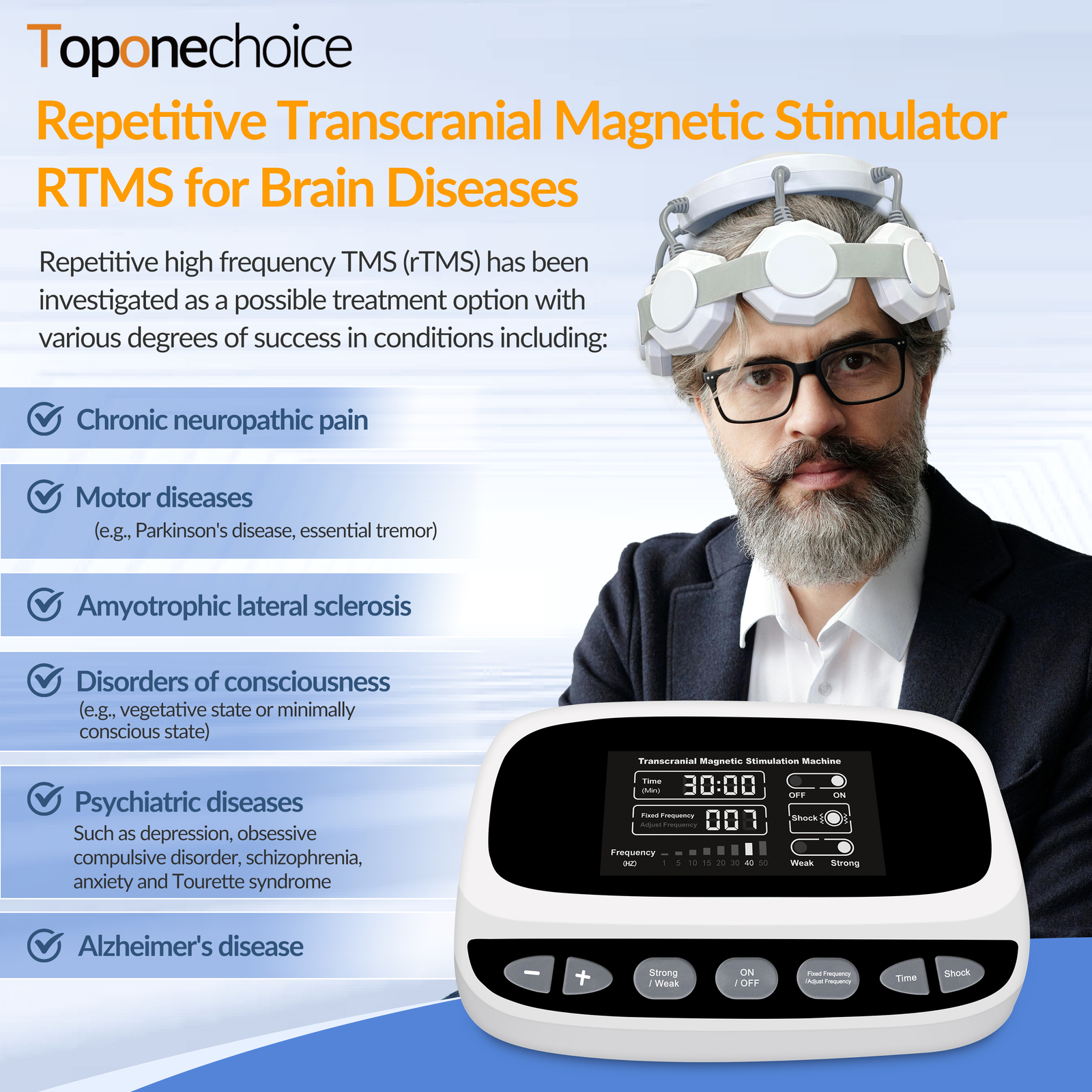 TMS Therapy Device for Brain Stimulation & Mental Wellness Support and Stroke