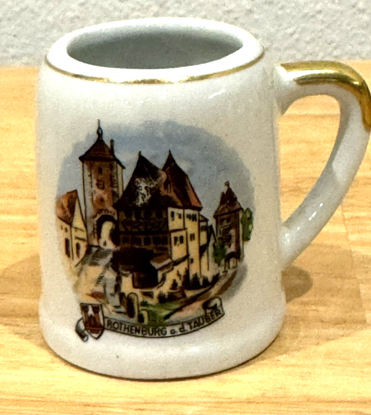 VINTAGE LORENZ PORZELLEN PORCELAIN BAVARIA ROTHENBURG TAUBER MINI SOUVENIR MUG