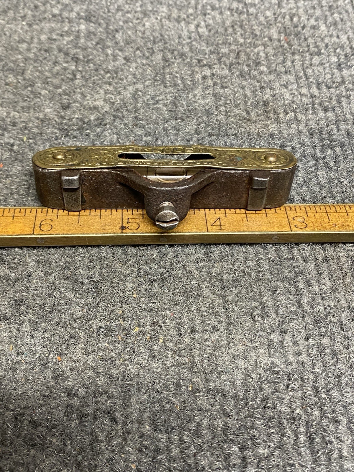 Vintage STANLEY No. 41 Cast Iron Square Level Brass Top Plate Pat June 23, 1896