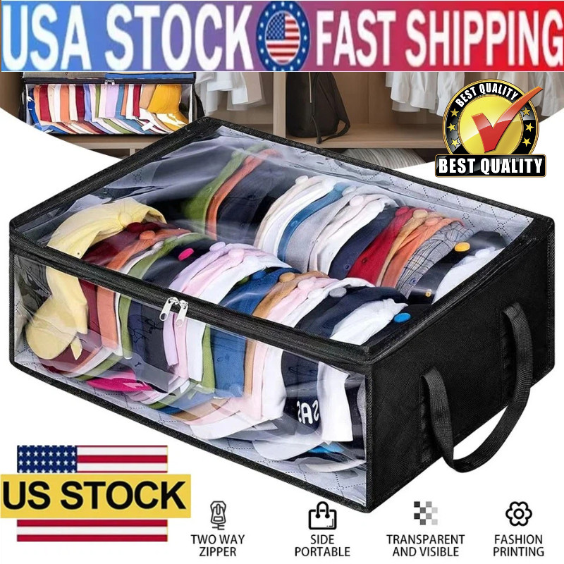 Hat Storage Dust Bag Baseball Hat Cap Organizer Clear Rack Zipper Cap Holder US~