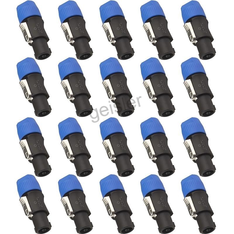 20Pcs Speakon Twist Lock 4Pole Plug Compatible Audio Loudspeaker Cable Neutrik