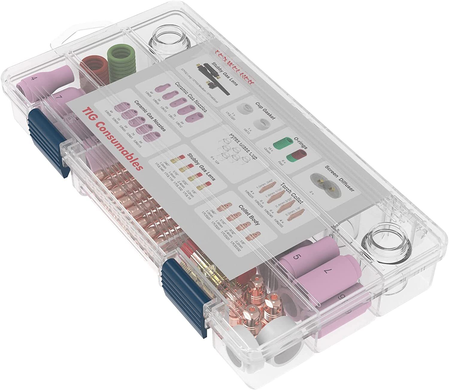 71pcs TIG Welding Torch Stubby Gas Lens #12 Pyrex Glass Cup Kit For WP-17/18/26