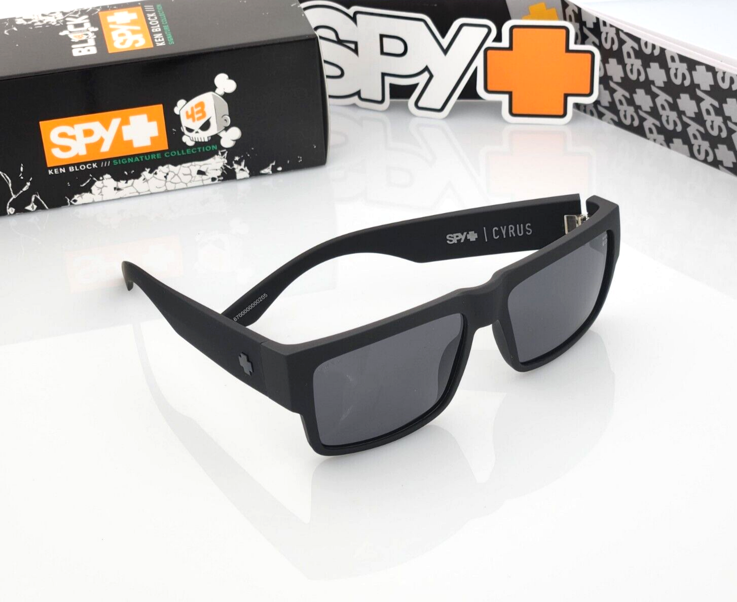 Polarized Spy Cyrus Sunglasses Soft Matte Black Frame Smoke Tint Polarized Lens