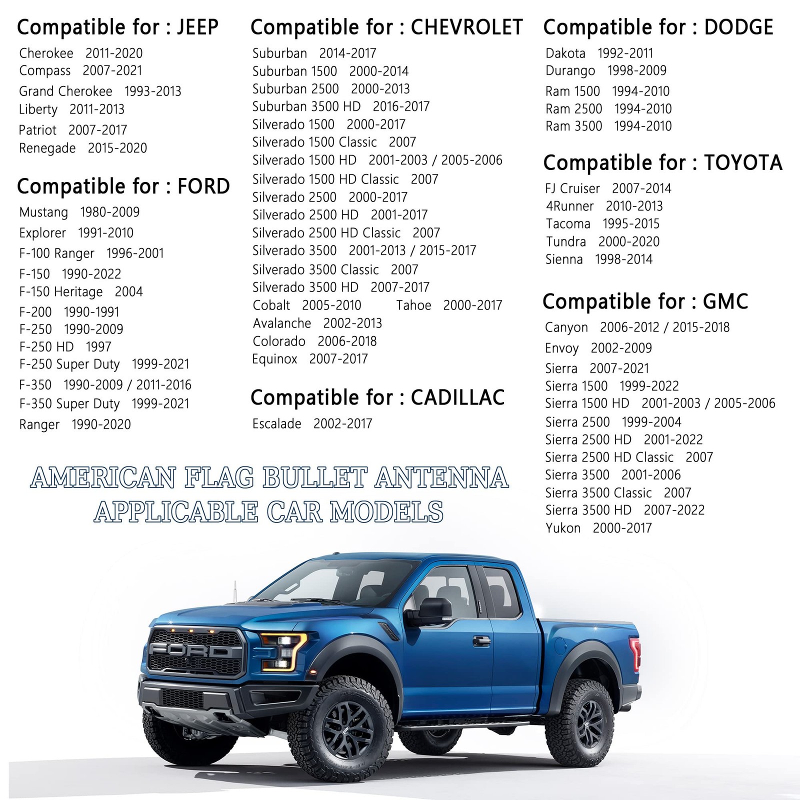 antena de bala para camioneta auto carro Con adaptador Universal Antenas balas