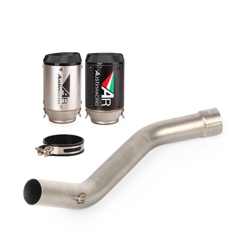For Kawasaki Ninja ZX6R Carbon Exhaust Muffler Mid Link Pipe Slip On ZX636 09-23