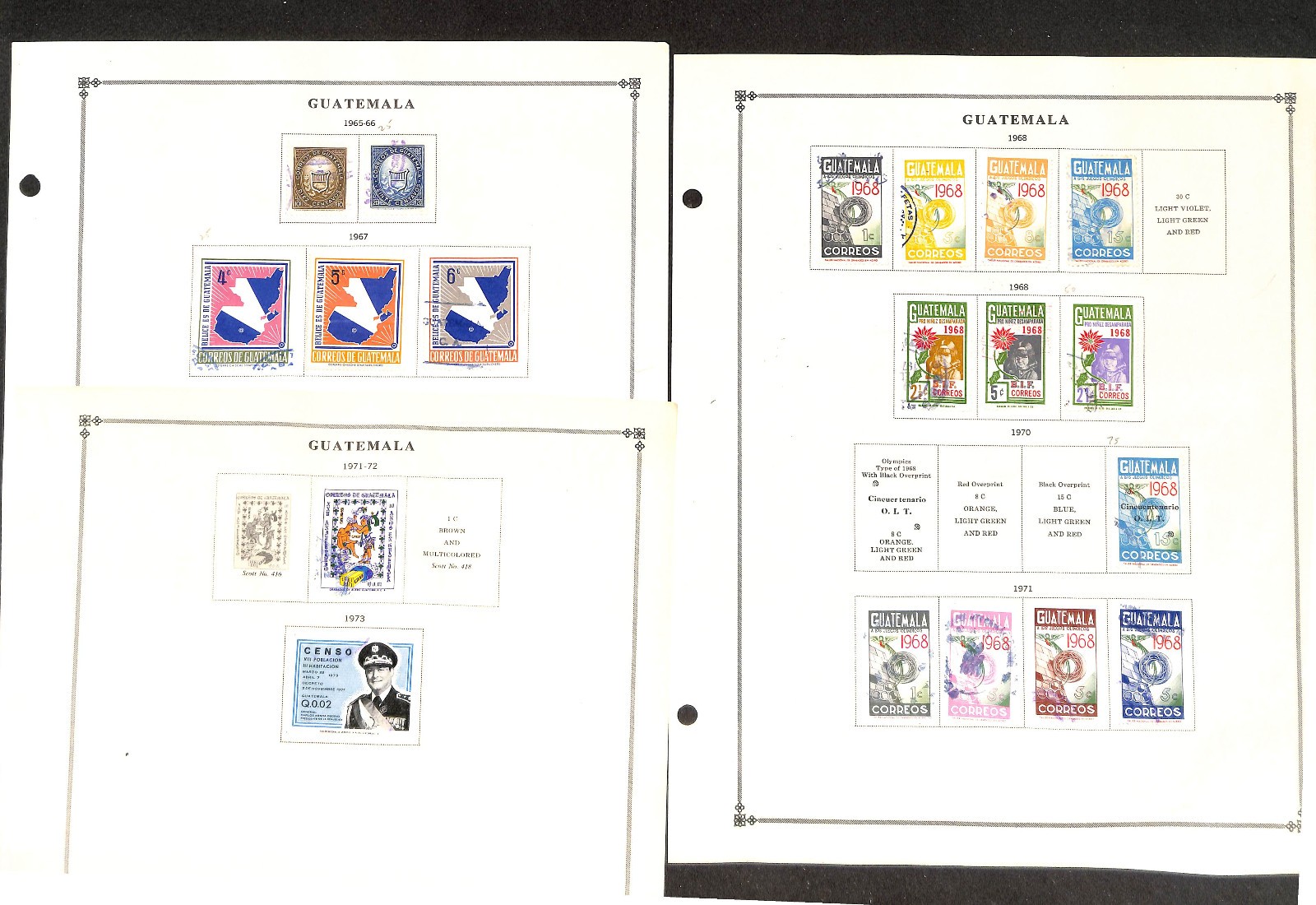 Guatemala Stamp Collection on 50 Scott International Pages, 1871-1976 (BA)