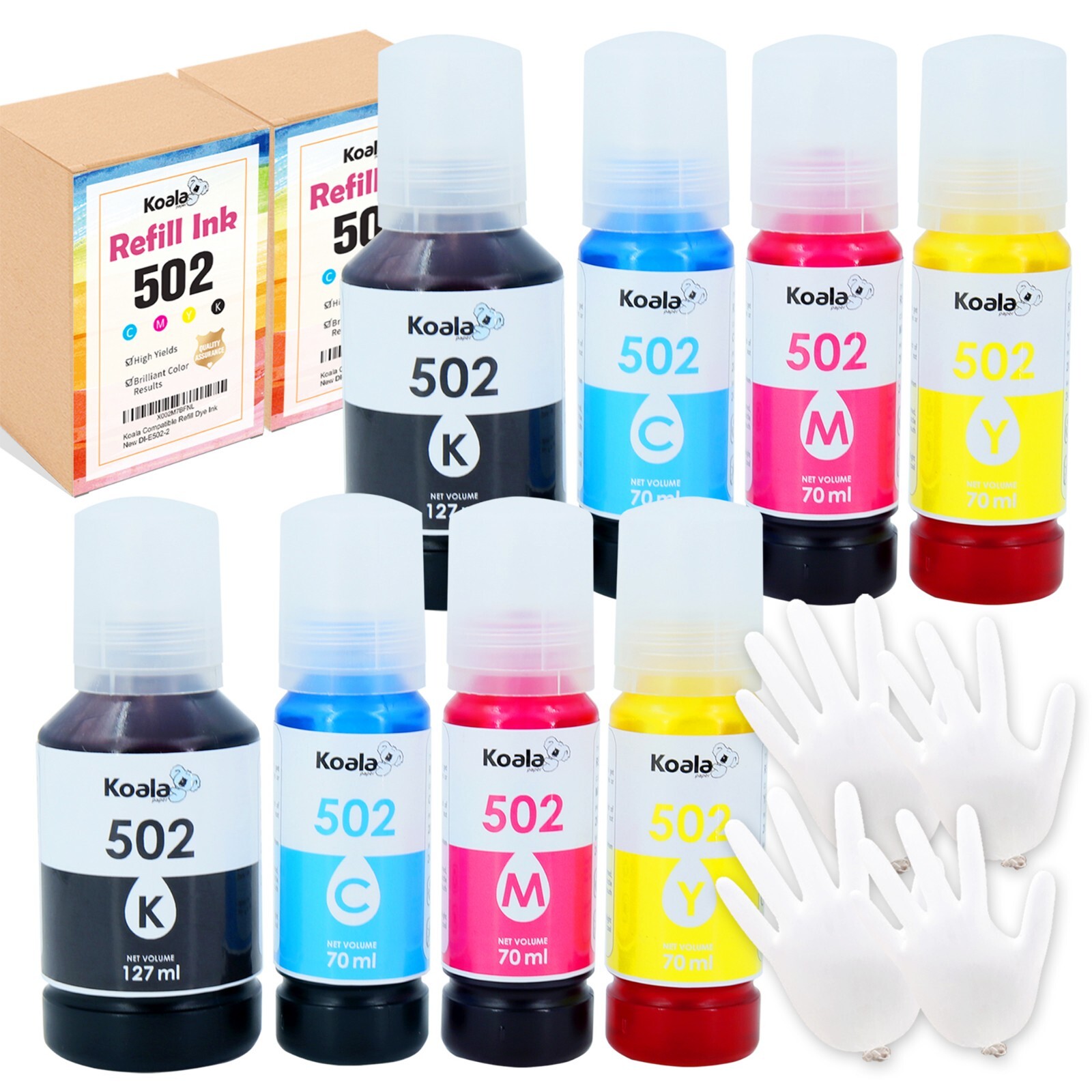 8PK Bulk Koala Ink Compatible 502 Ink ET 4760 2850 2760 3760 4850 2750 522 2803