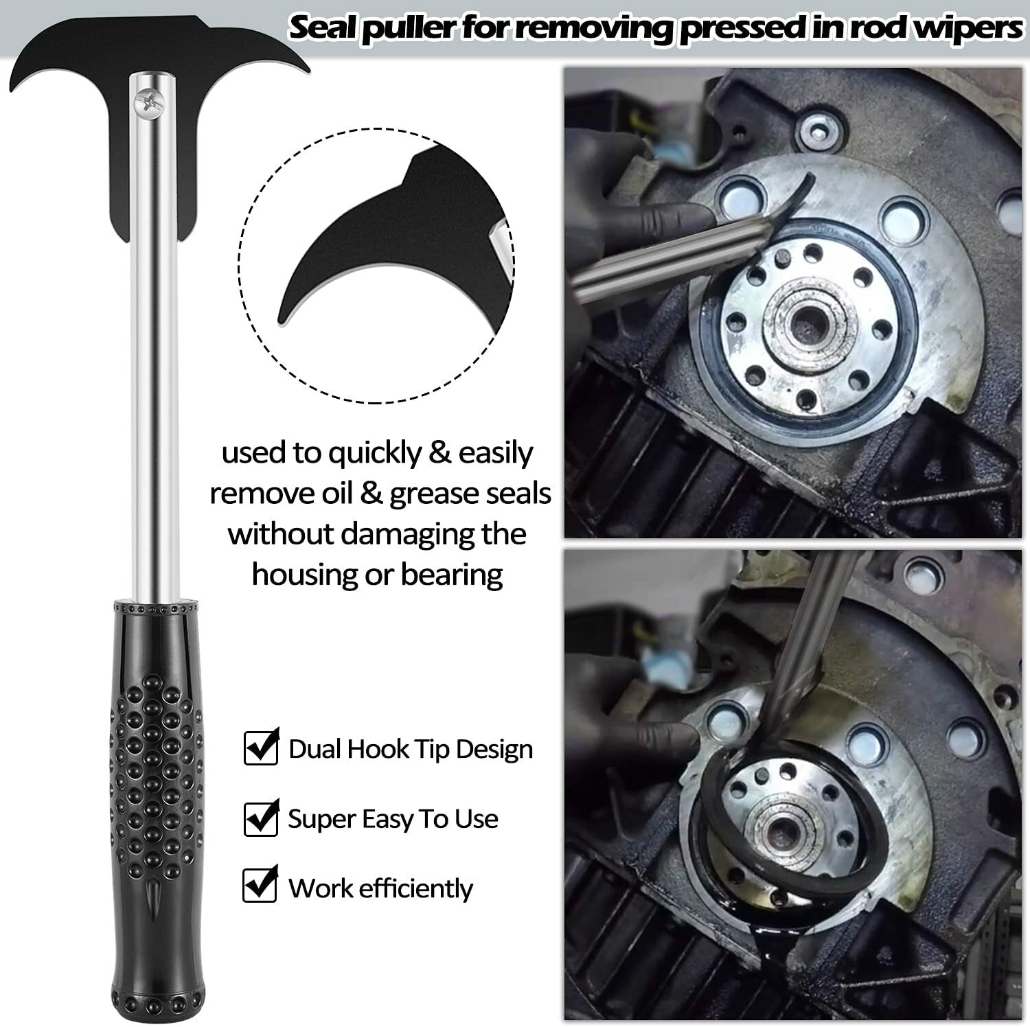 17Pcs Hydraulic Cylinder Repair Tool Kit for Skid Steers, Loaders, Backhoes, etc