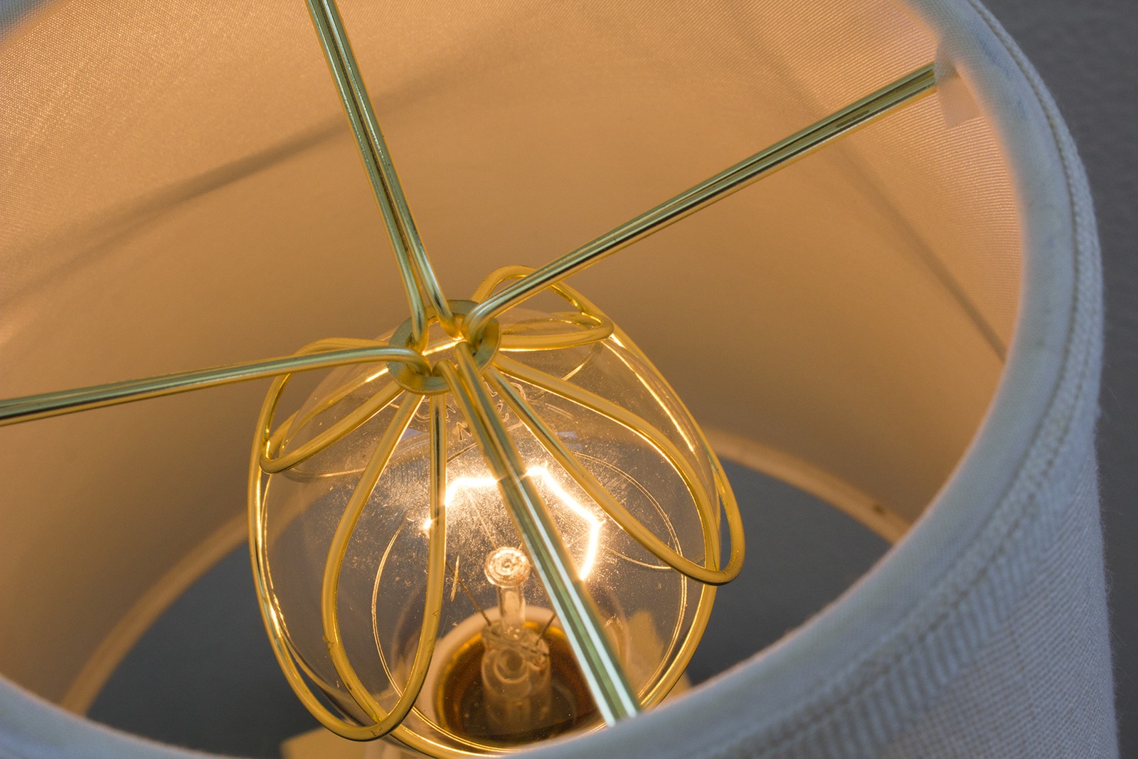 5x8x7 Empire Linen Edison Clip-On Lamp Shade Light Oatmeal Linen Fabric