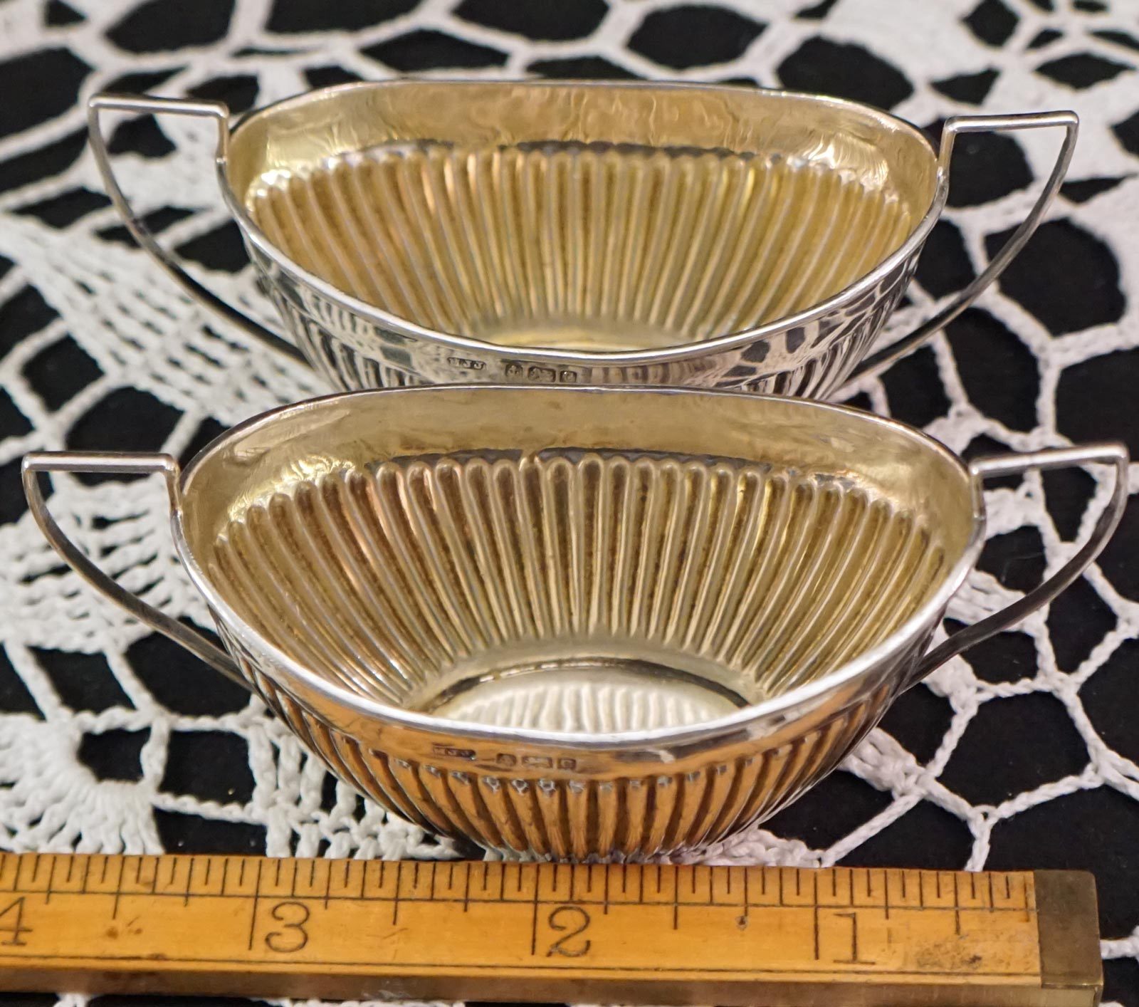 2 Handled Bowls Master Salts Silver Bowls Matthew John Jessop Birmingham 1902