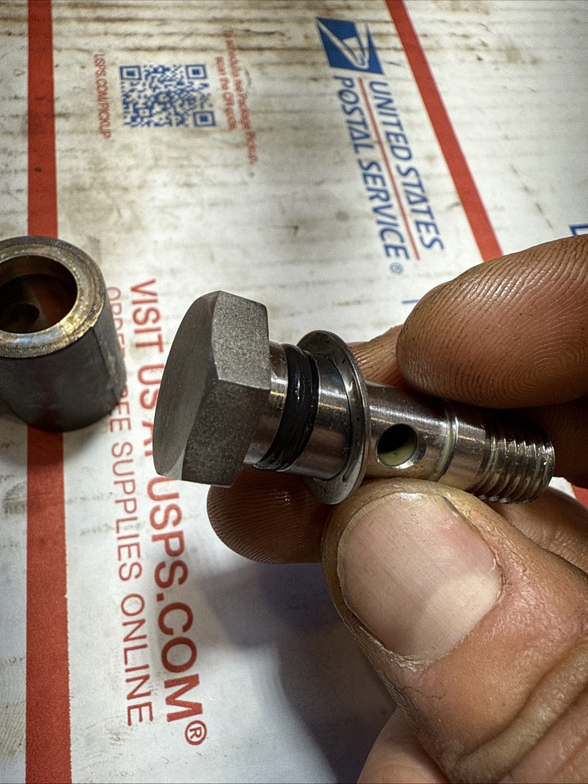 Volvo Penta oil pan dipstick adapter