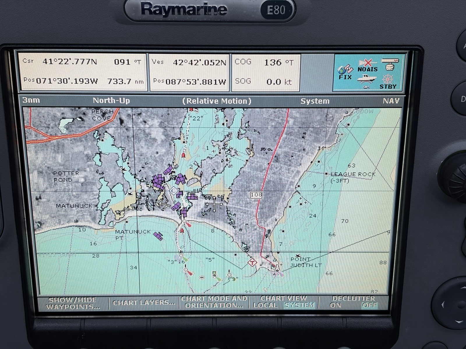 Raymarine E80 Classic GPS Chartplotter Multifunction Display W/ Cover; Tested