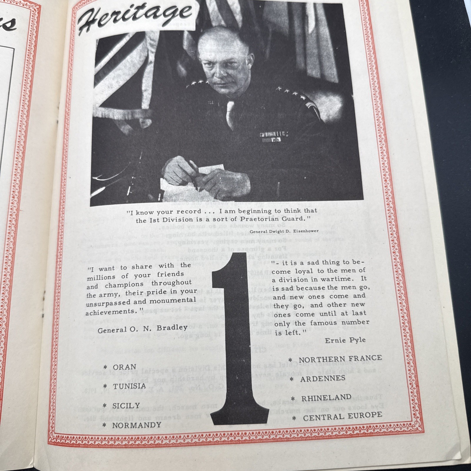 WWI 34th Annual Reunioin First 1st Infantry Division Big Red One 1952