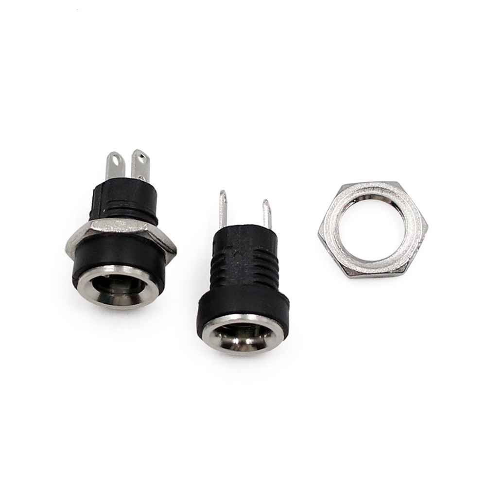 DC Power Supply Jack Socket Female Panel Mount Connector 5.5 x 2.1mm 2/5/10 Pcs