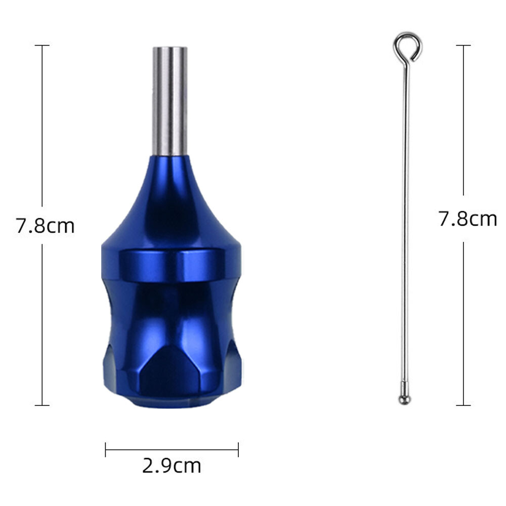 Dark Blue 30mm Tattoo Zinc Alloy Cartridge Grip With 78mm Needle Plunger US