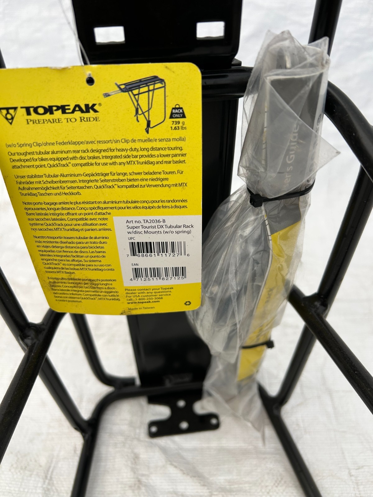 TOPEAK TA2036-B Super Tourist DX Tubular Rack w Disc Mounts (w/o Spring)