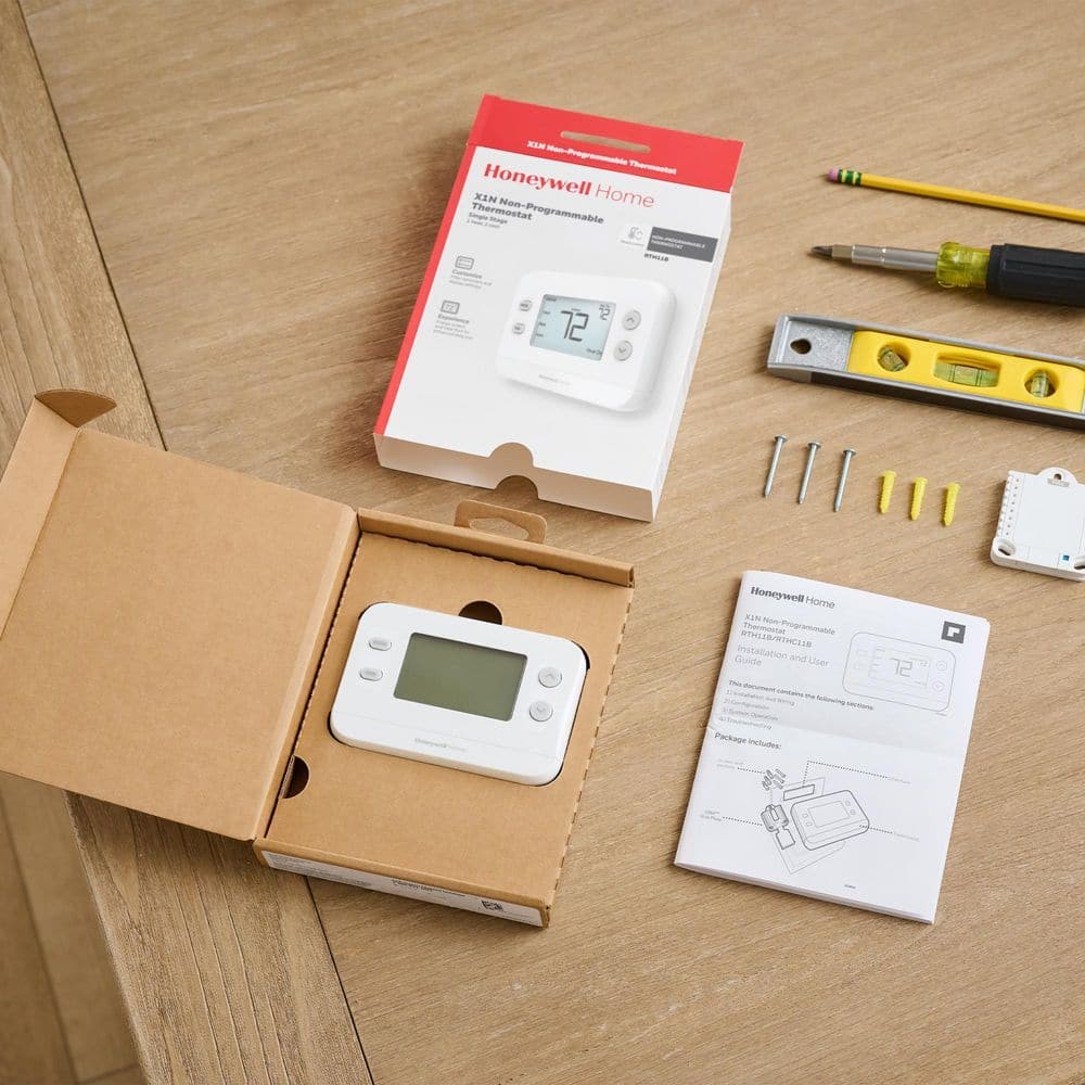 Honeywell Home X1N Non-Programmable Thermostat, Single-Stage, 1-Heat/1-Cool