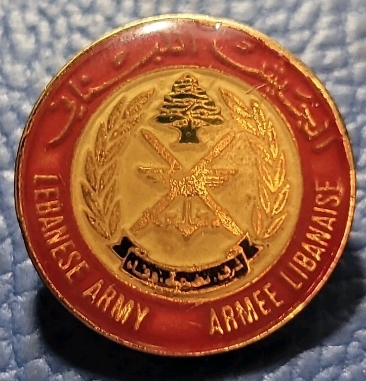 Vintage Lebanon Lebanese Army Lapel Pin Pinback Button