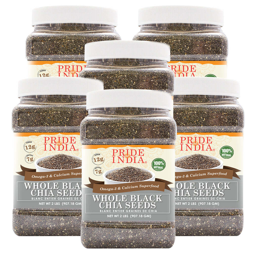 Whole Black Chia Seeds - Omega-3 & Calcium Superfood Jar