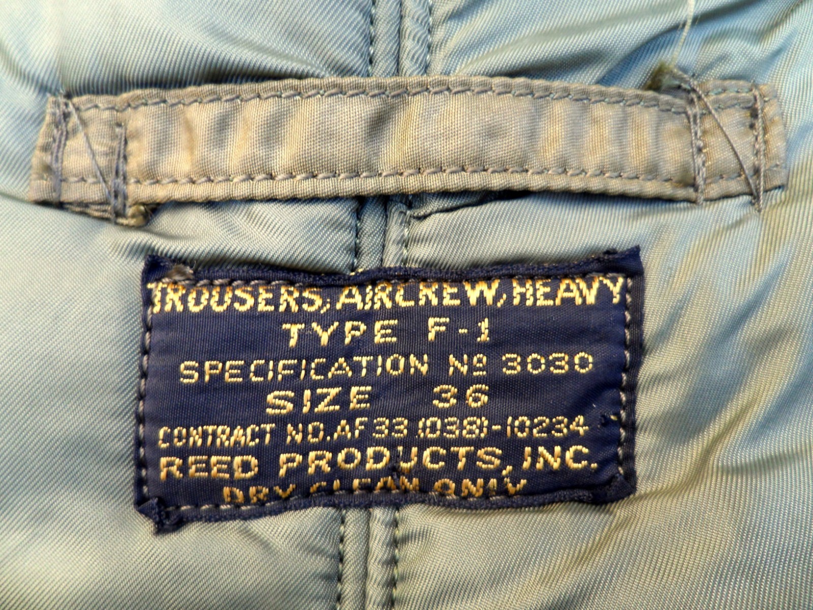 Vtg 50s US Air Force Type F-1 Aircrew Trousers Flight Pants Sz 36 Crown Zipper
