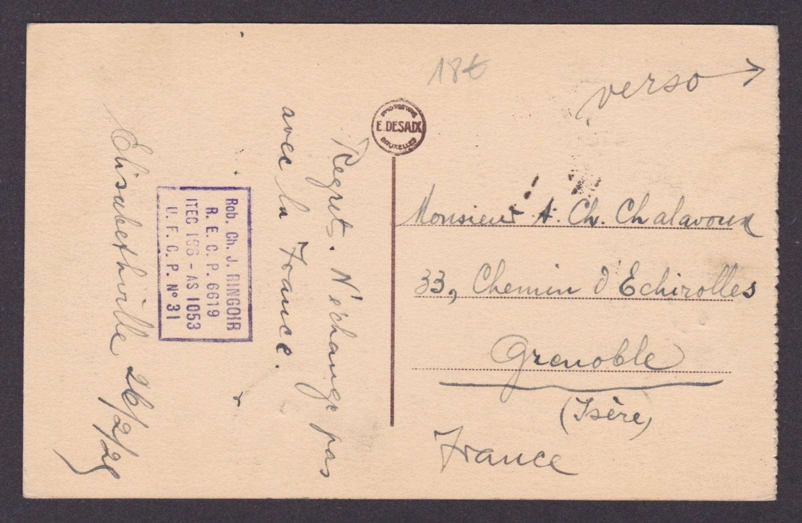 c1909 Belgian Congo Postcard “Un Oranger” Multi-Franked to France Boma Cancel