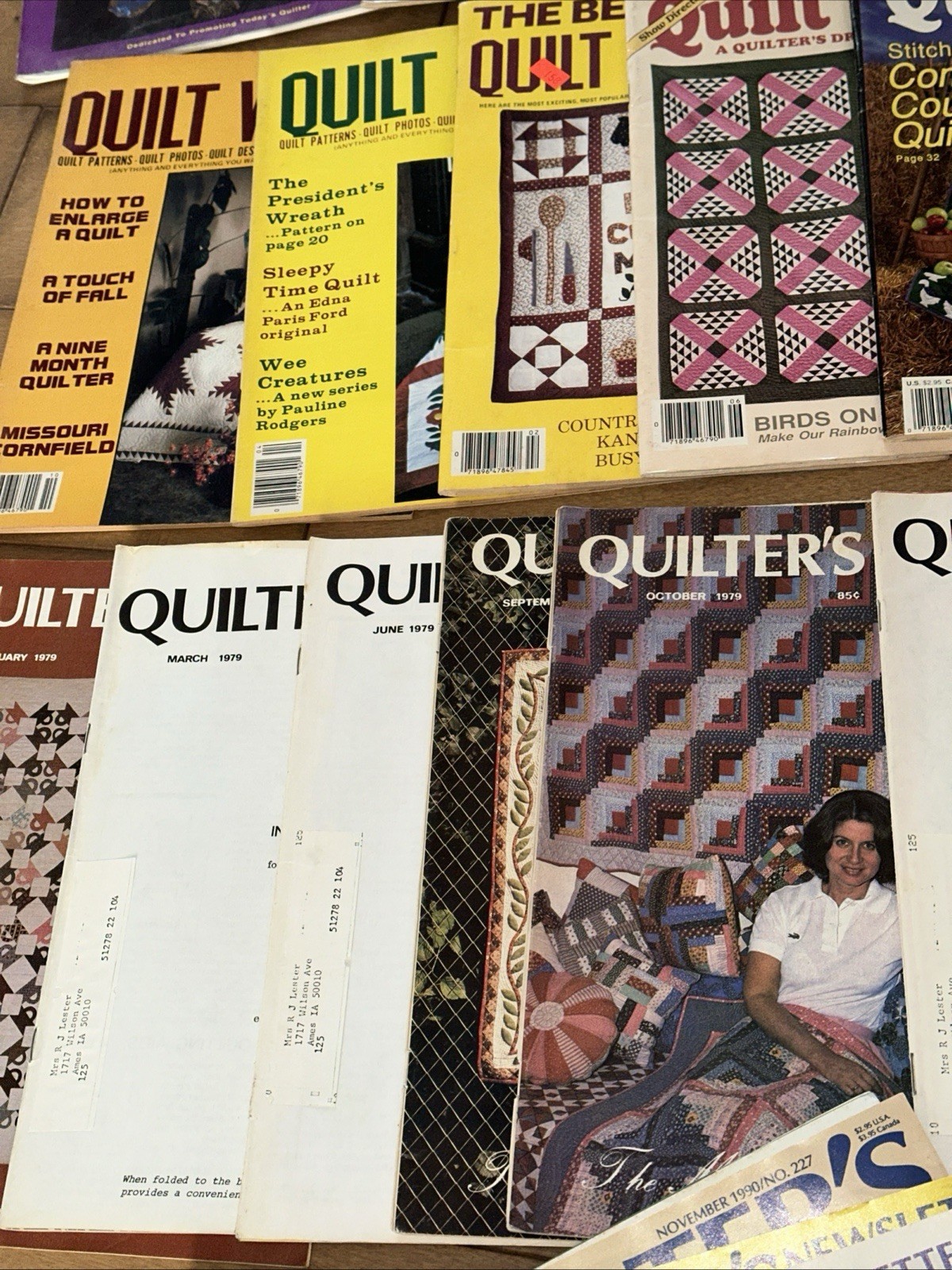 ~30 Quilting/Stitching Magazines most 1980's Quilter's Newsletter 1980-90