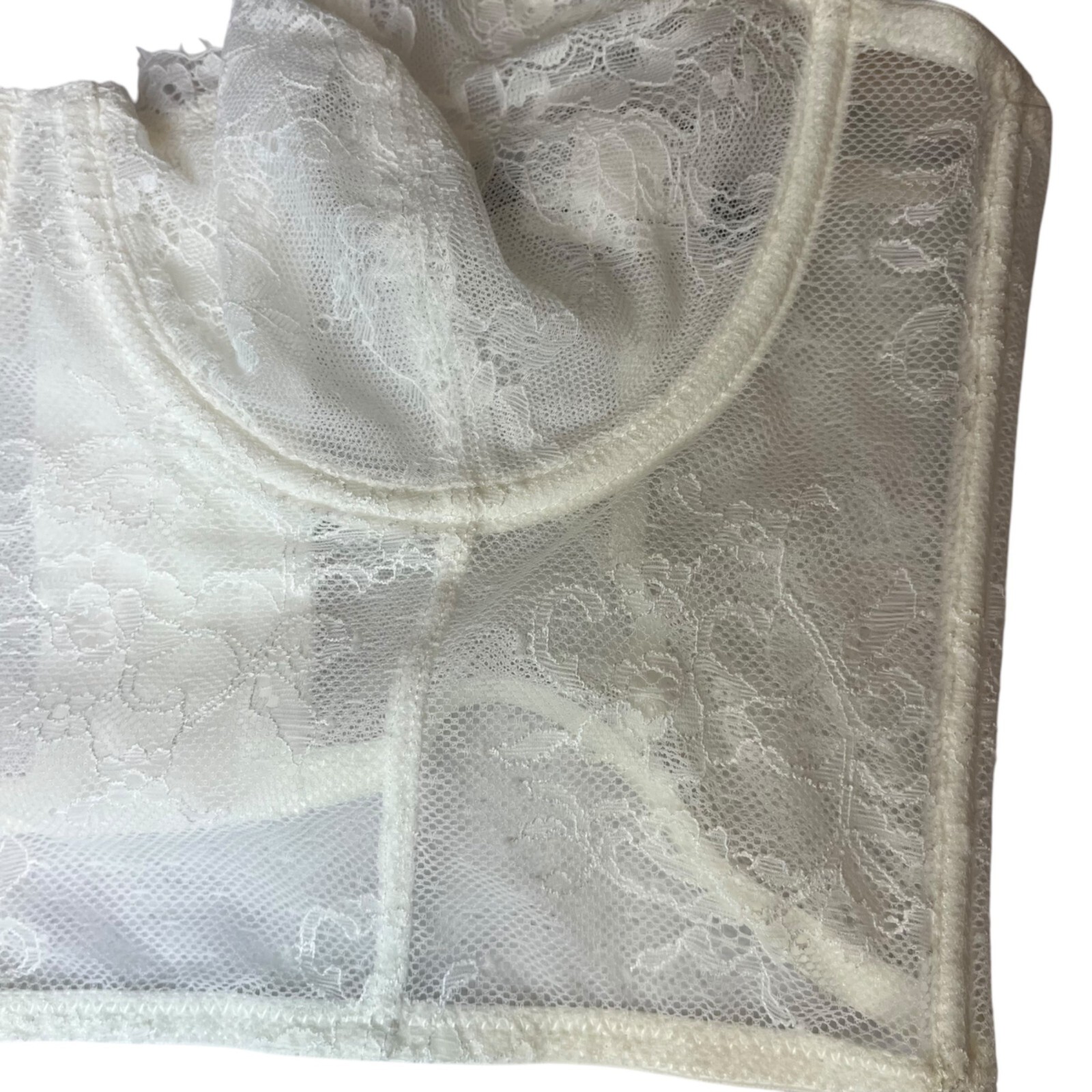 INC International Concepts Women's Size M Lace Bustier Lingerie White Feminine