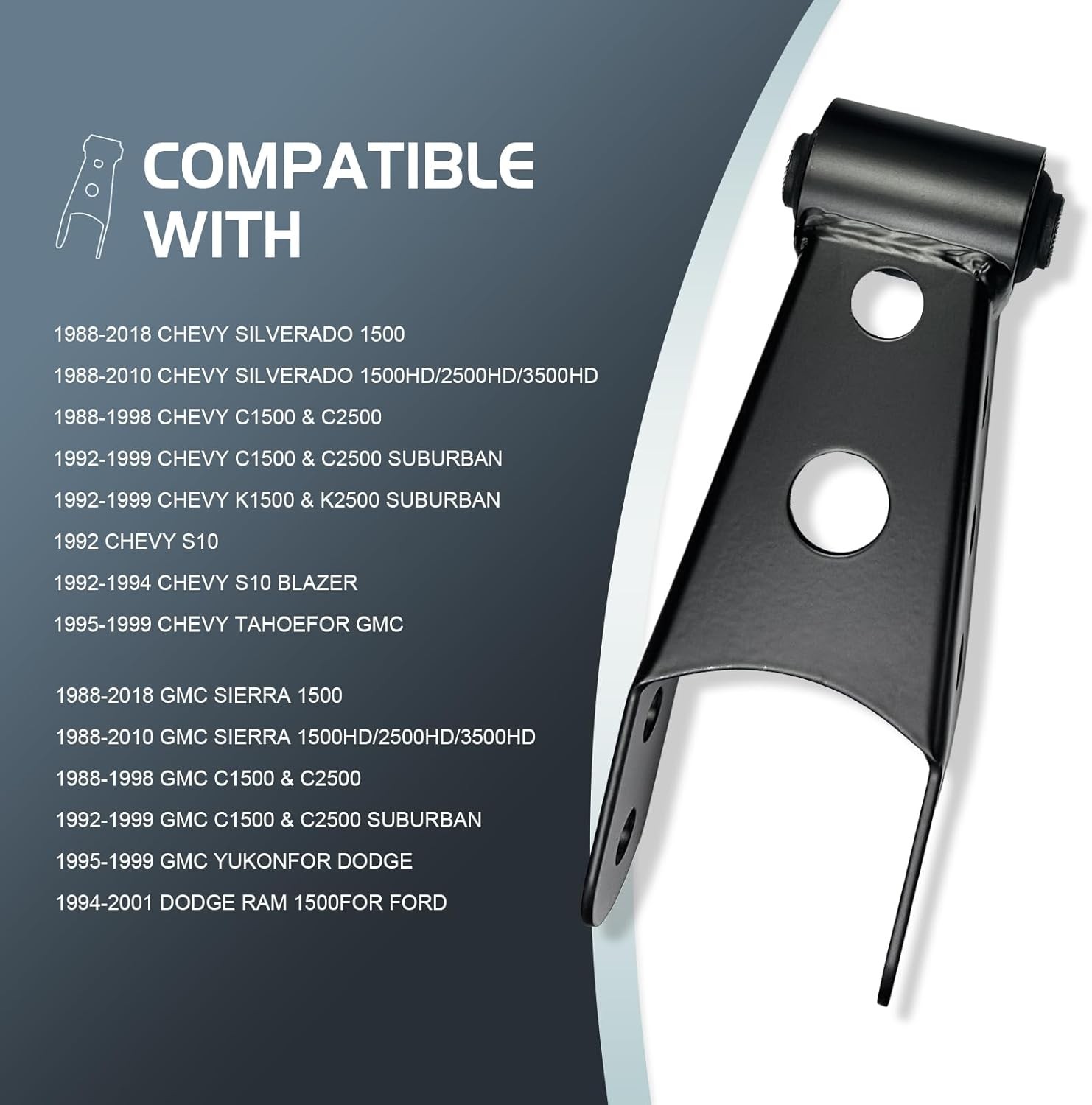 2-3" Suspension Rear Drop Lowering Shackles: Replacement for Chevy Silverado GMC