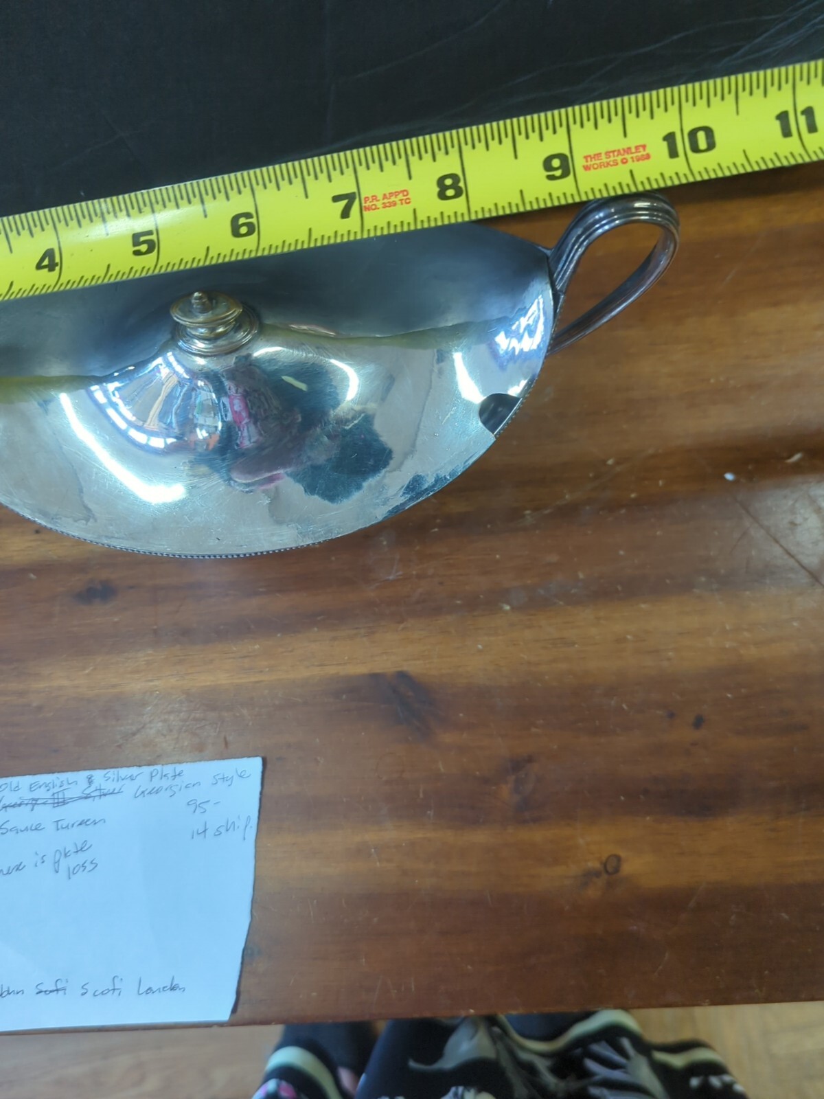 Antique English Silver Plate Georgian Style Sauce Tureen John Scofi London