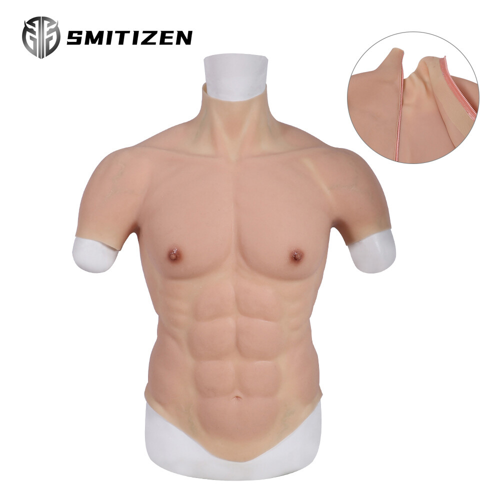 SMITIZEN Silicone Muscle Suit Realistic Male Chest With Back Zipper for Cosplay