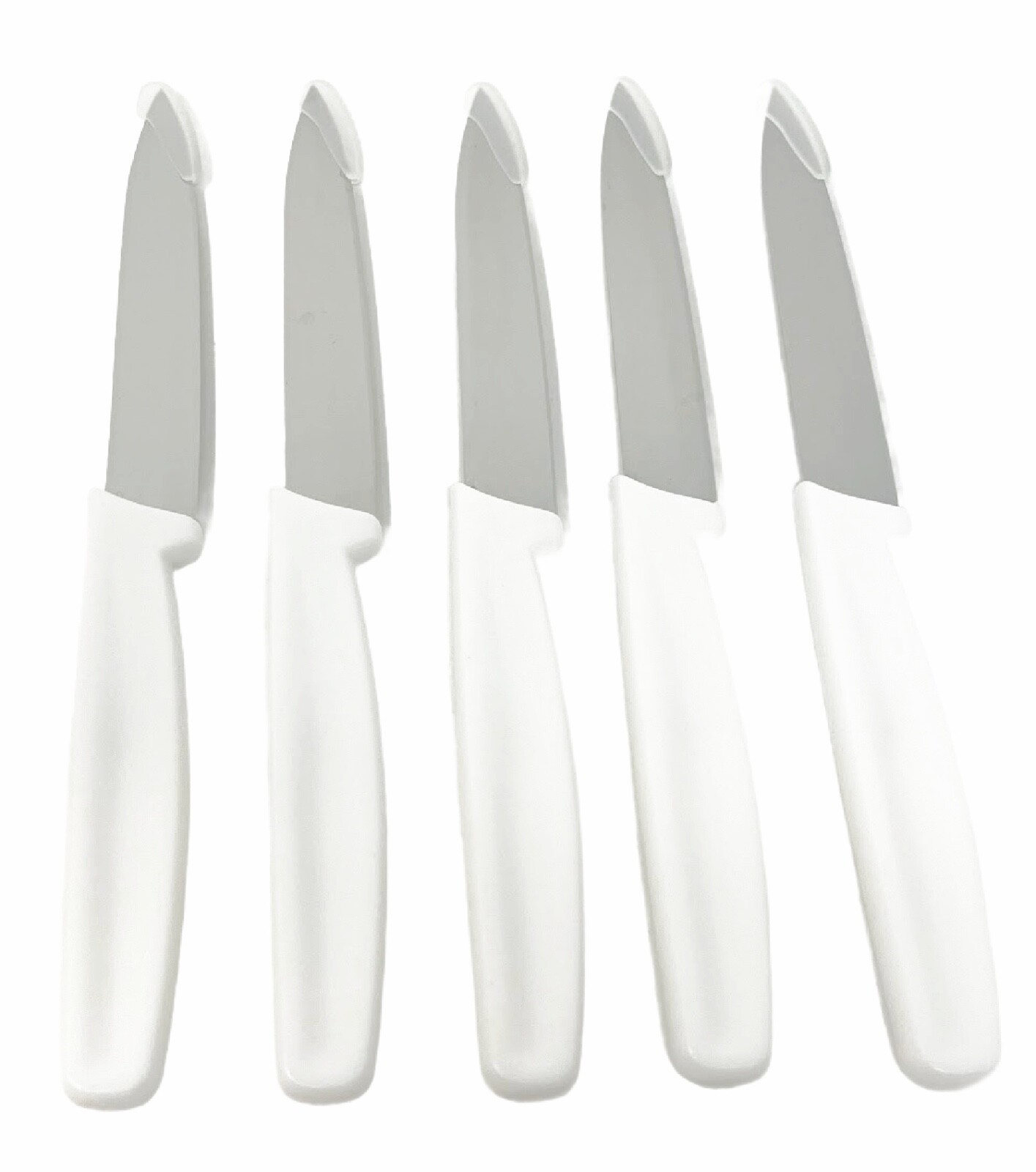 Paring Knives - 4 in. Blades, White Handle, 5 or 10 Pk Commercial Kitchen Knives