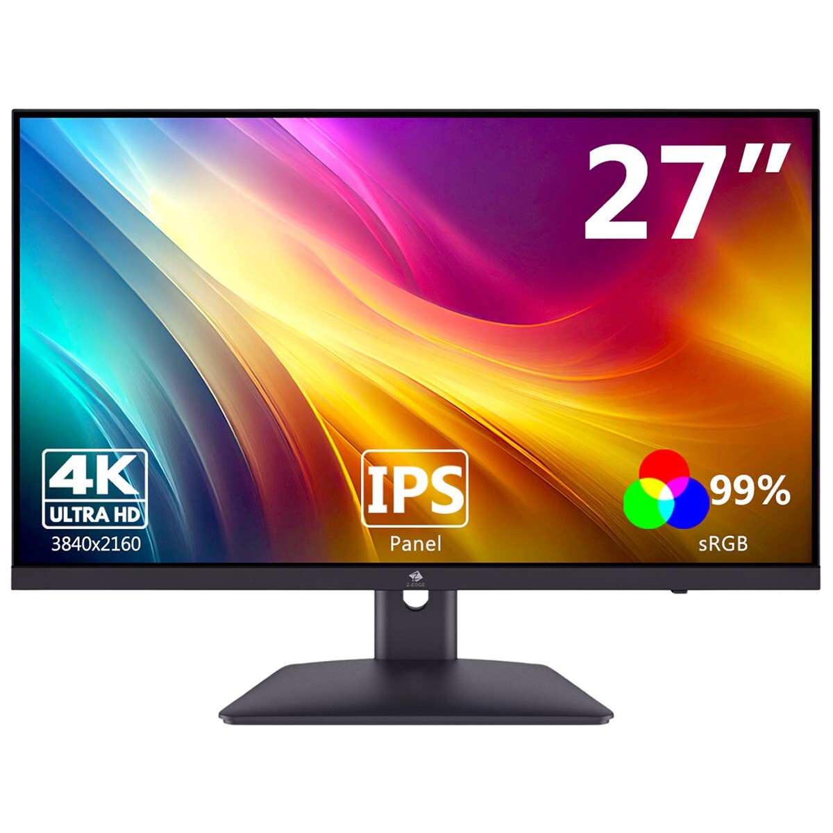 Z-EDGE 27" Ultra HD 3840 x 2160 99% sRGB 75Hz 5ms IPS 4K Monitor, HDMI x2, DP x2