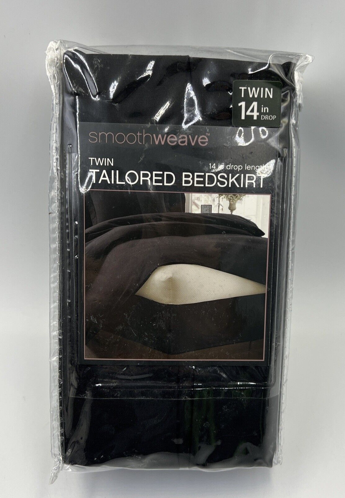 Smoothweave Twin Tailored Bedskirt Black 14" Drop Length