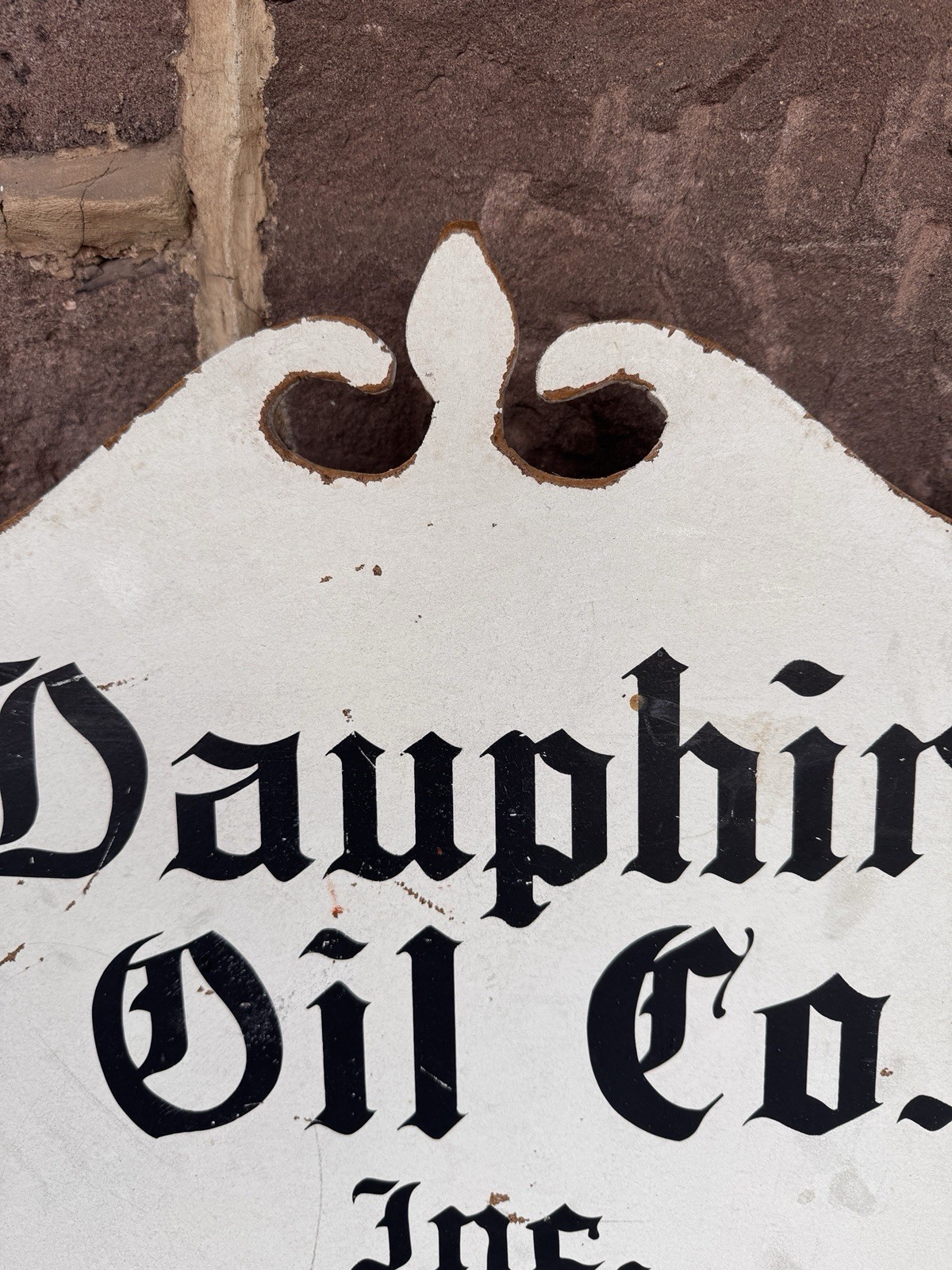 Vintage Dauphin Oil Co Sign Wood Single Face