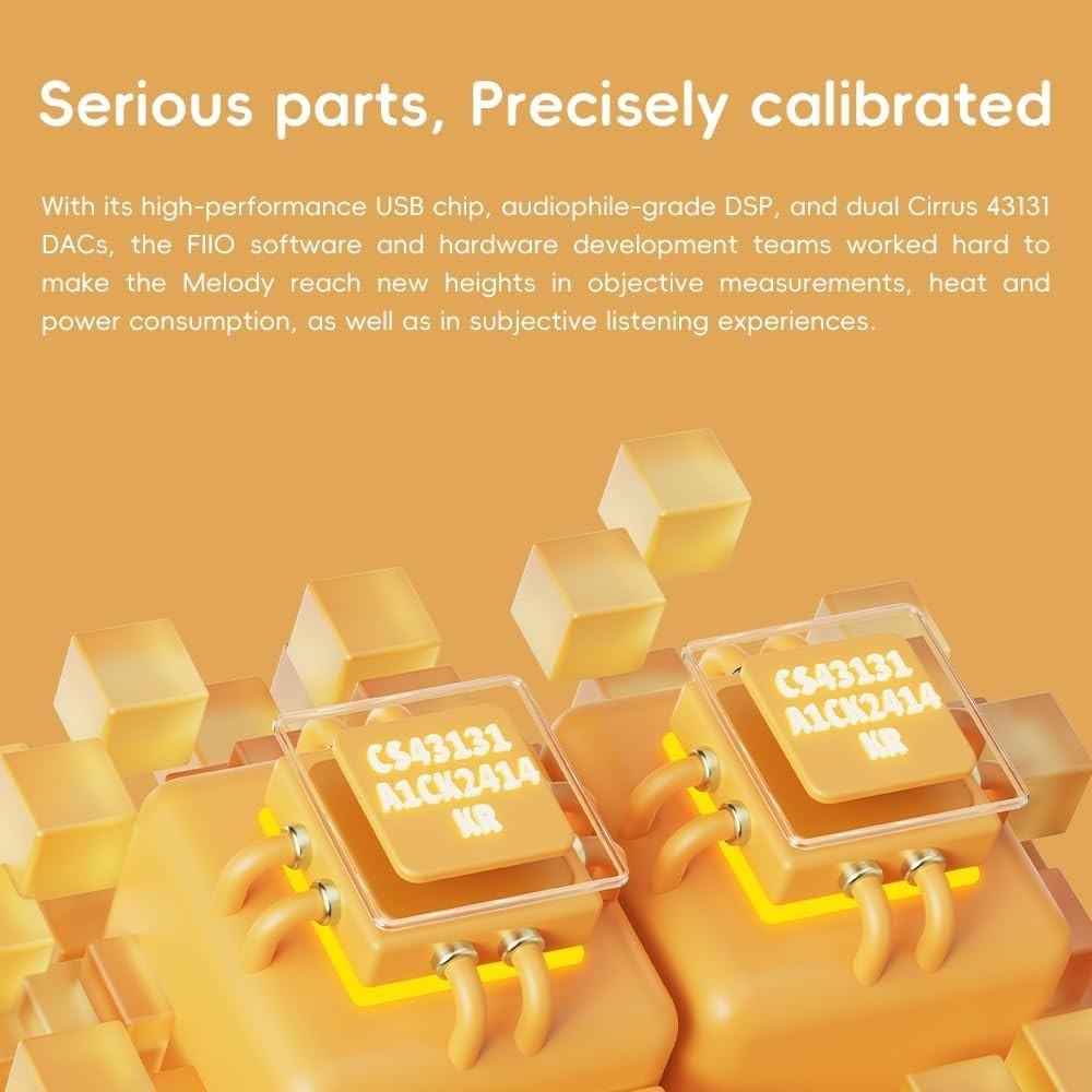 FiiO/Snowsky Melody Headphone Amp Portable DAC, w/3.5&4.4mm,10-Band PEQ (Walnut)