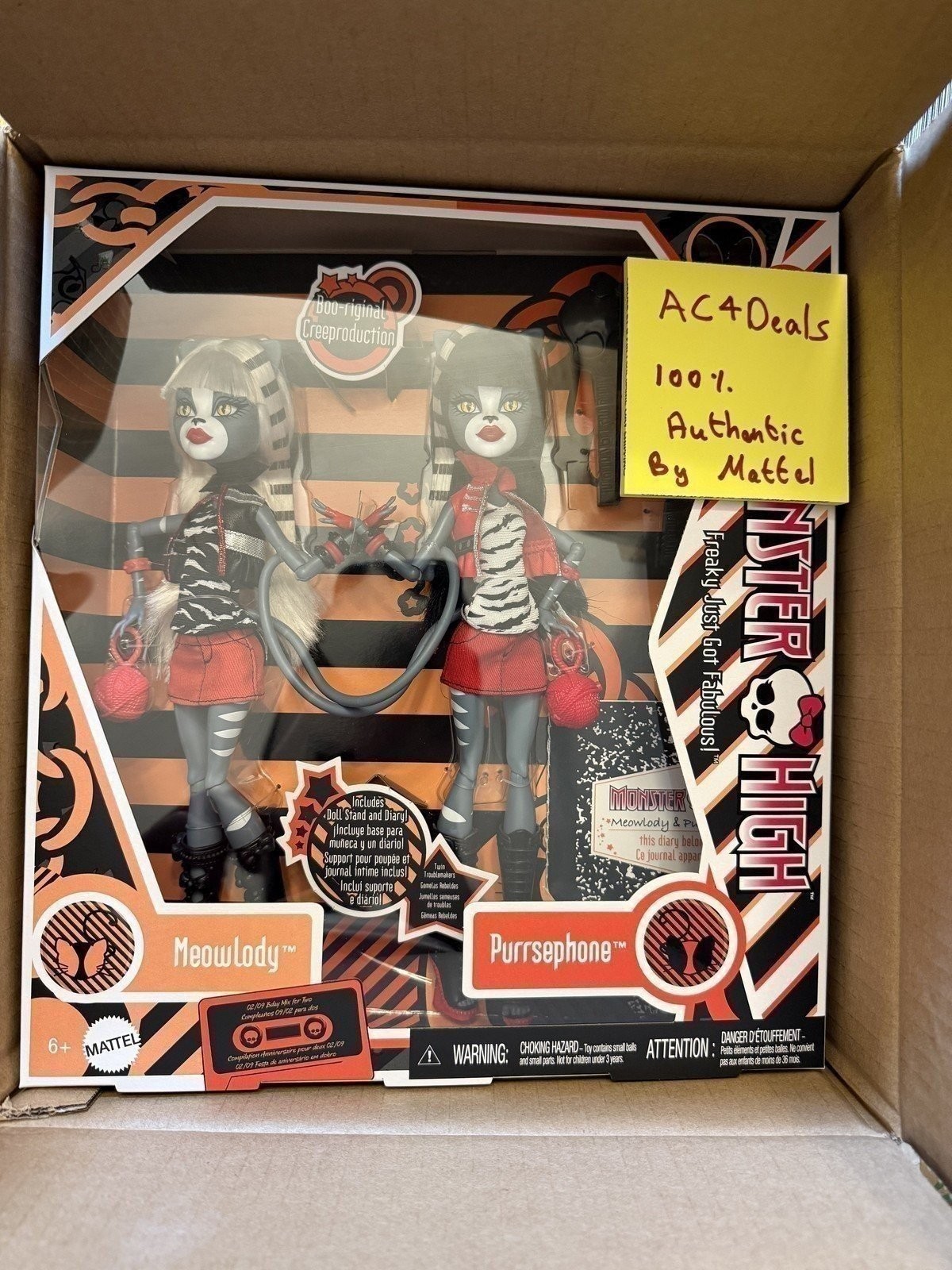 Mattel Monster High Boo-riginal Creeproduction 2-Pack Meowlody and Purrsephone