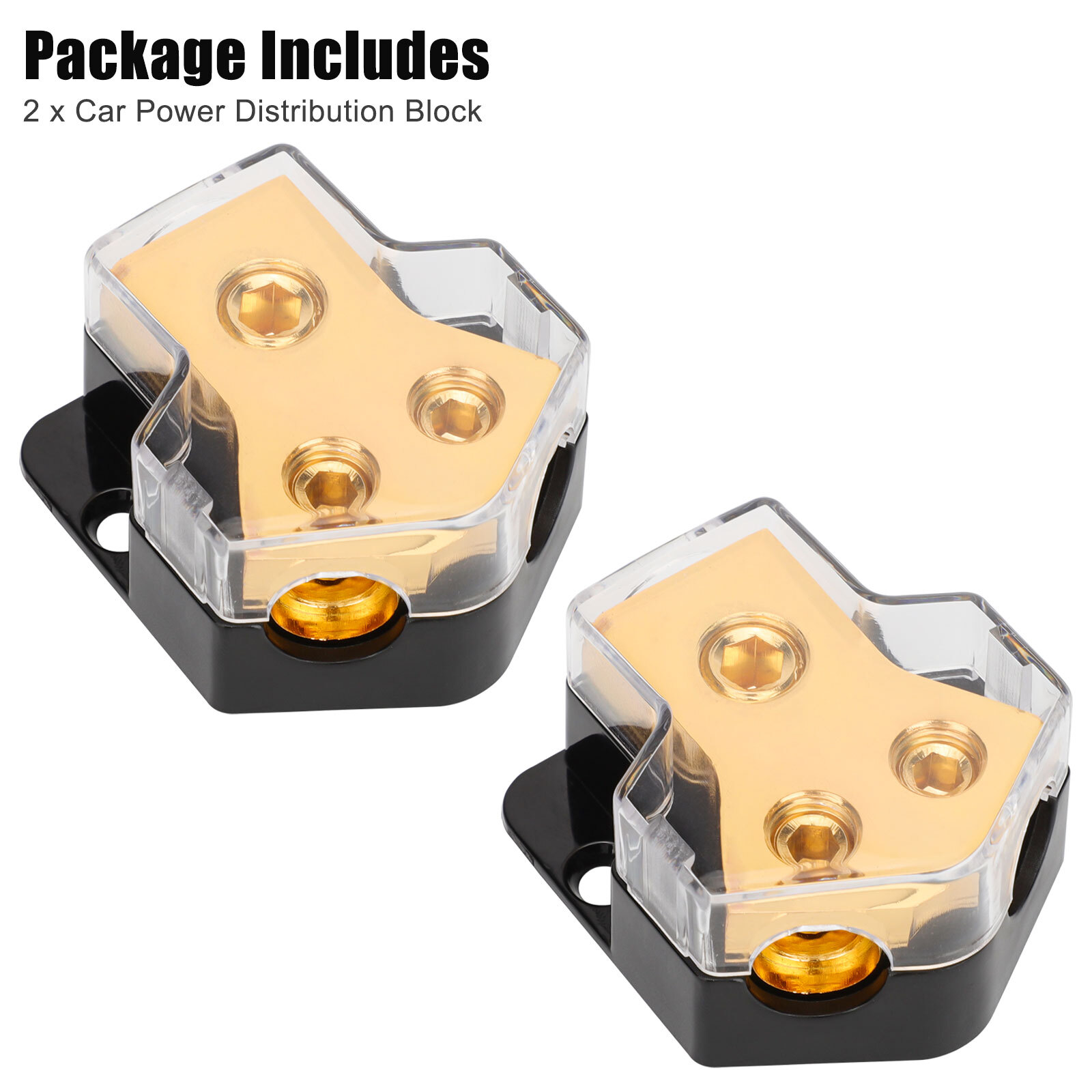 Car Audio Splitter Amp Power 0/2/4 Gauge In 4/6/8 Gauge Out Distribution Block