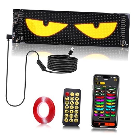 Multi-Panel Sync Car Eyes Display 64x20 LED Sign (14"x4.3") | USB 5V 14in*4.3in