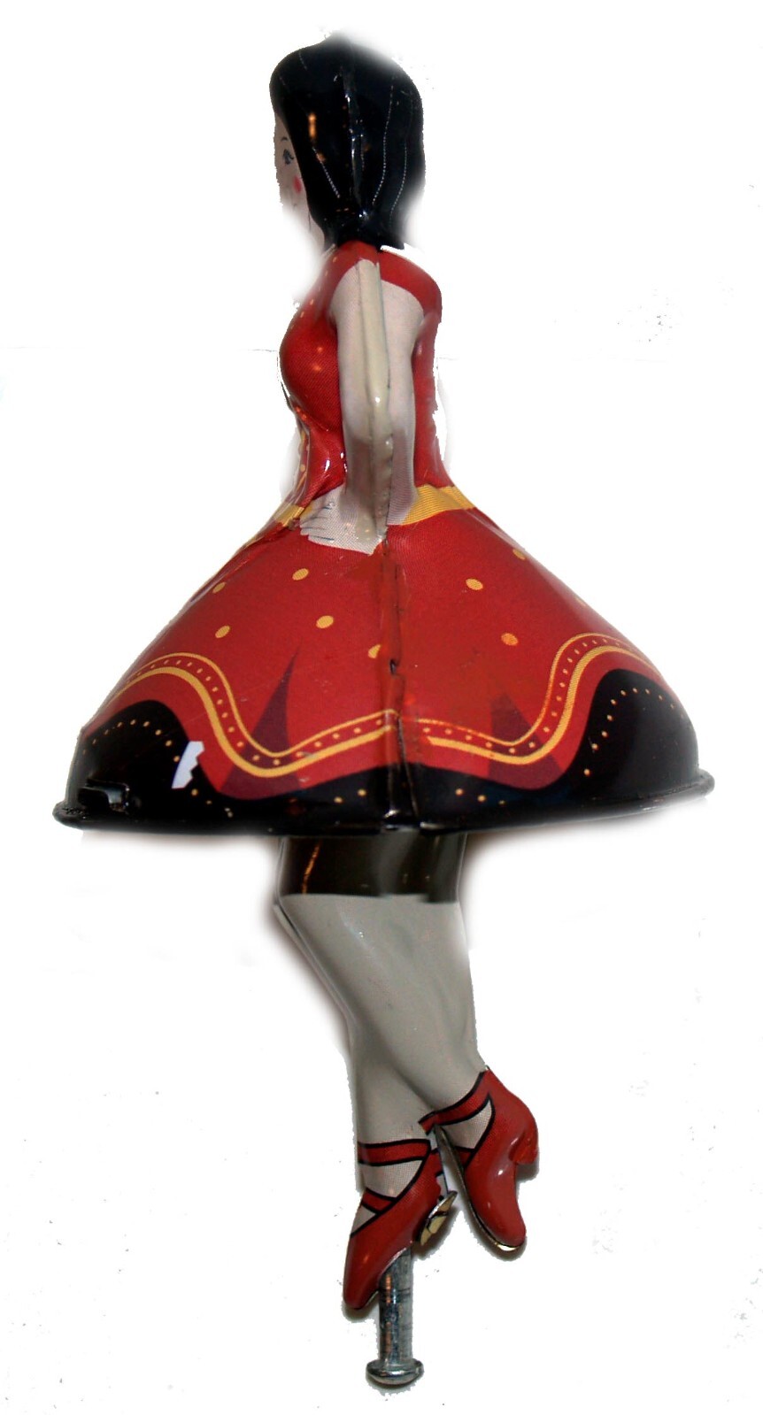 Tin Toy Ballerina Dancer Spinning Top Balancing Action