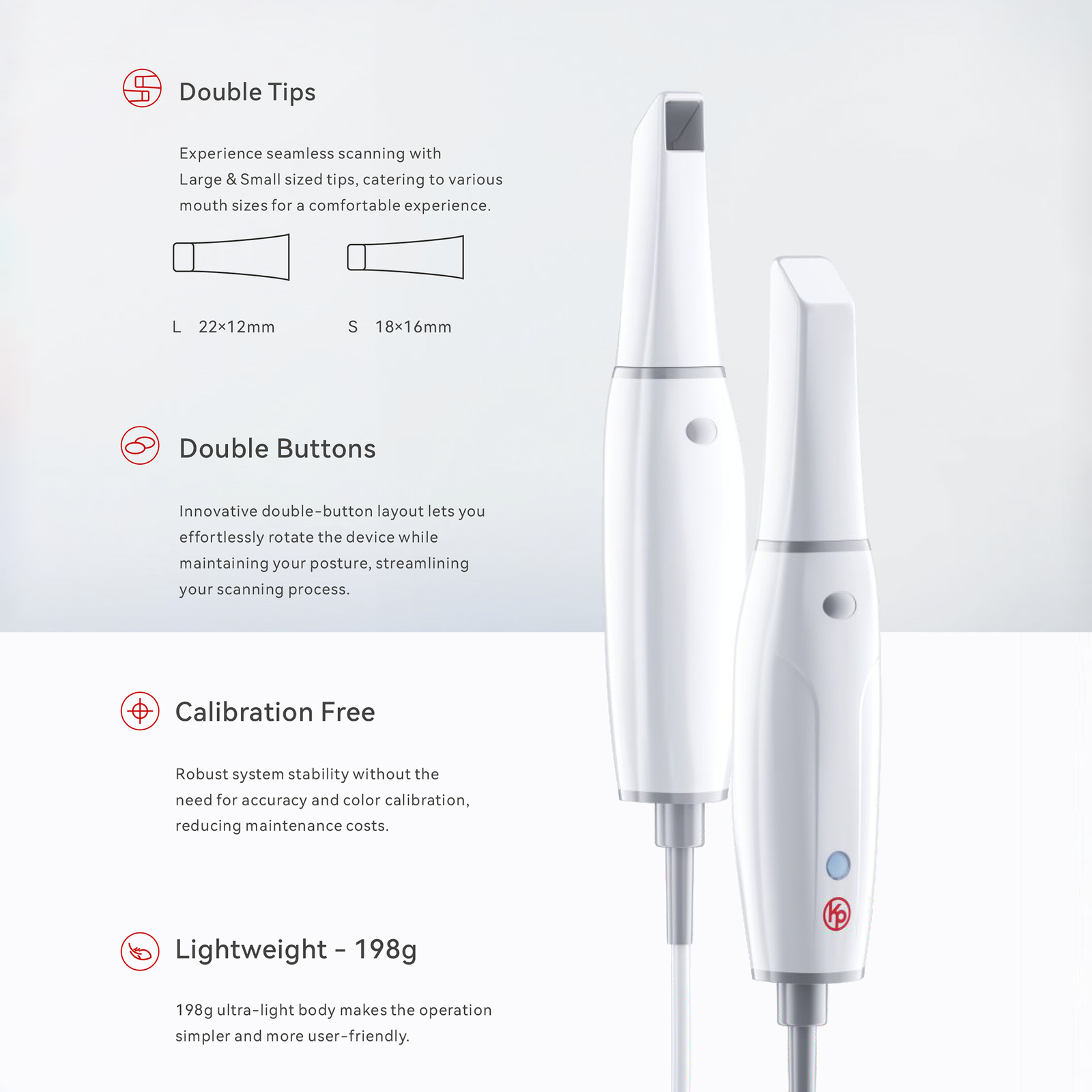Woodpecker KP Dental Digital 3D Intraoral Scanner Ai Scanning for Dentistry