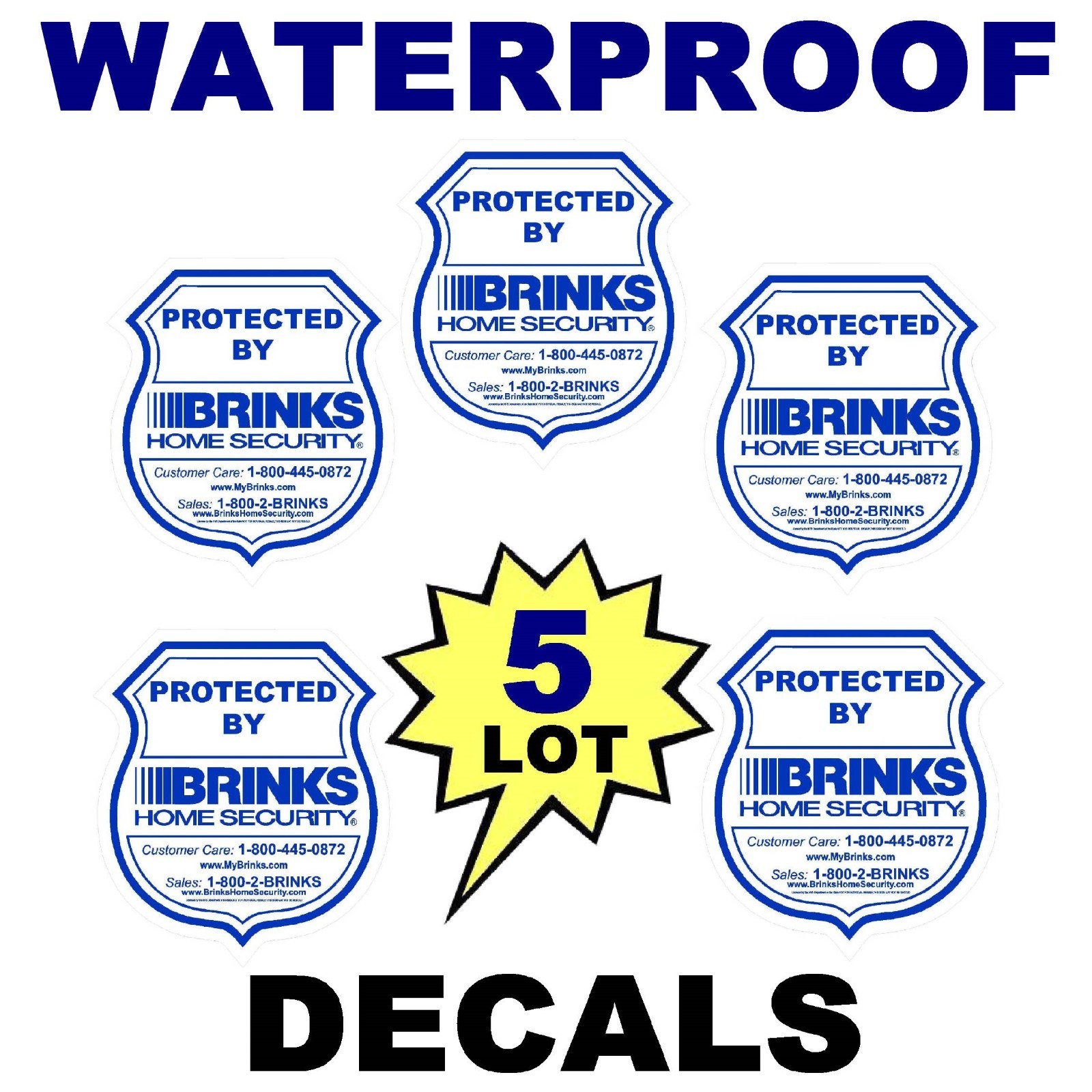 BRINKS HOME ADT SECURITY MONITORING SYSTEM ALARM DECALS WARNING WINDOW STICKERS