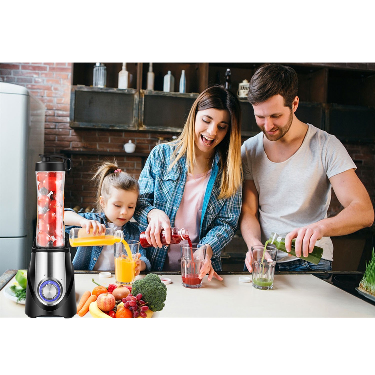 Personal Blender Stainless Steel Juicer Cup Crusher Smoothie Maker Universal US