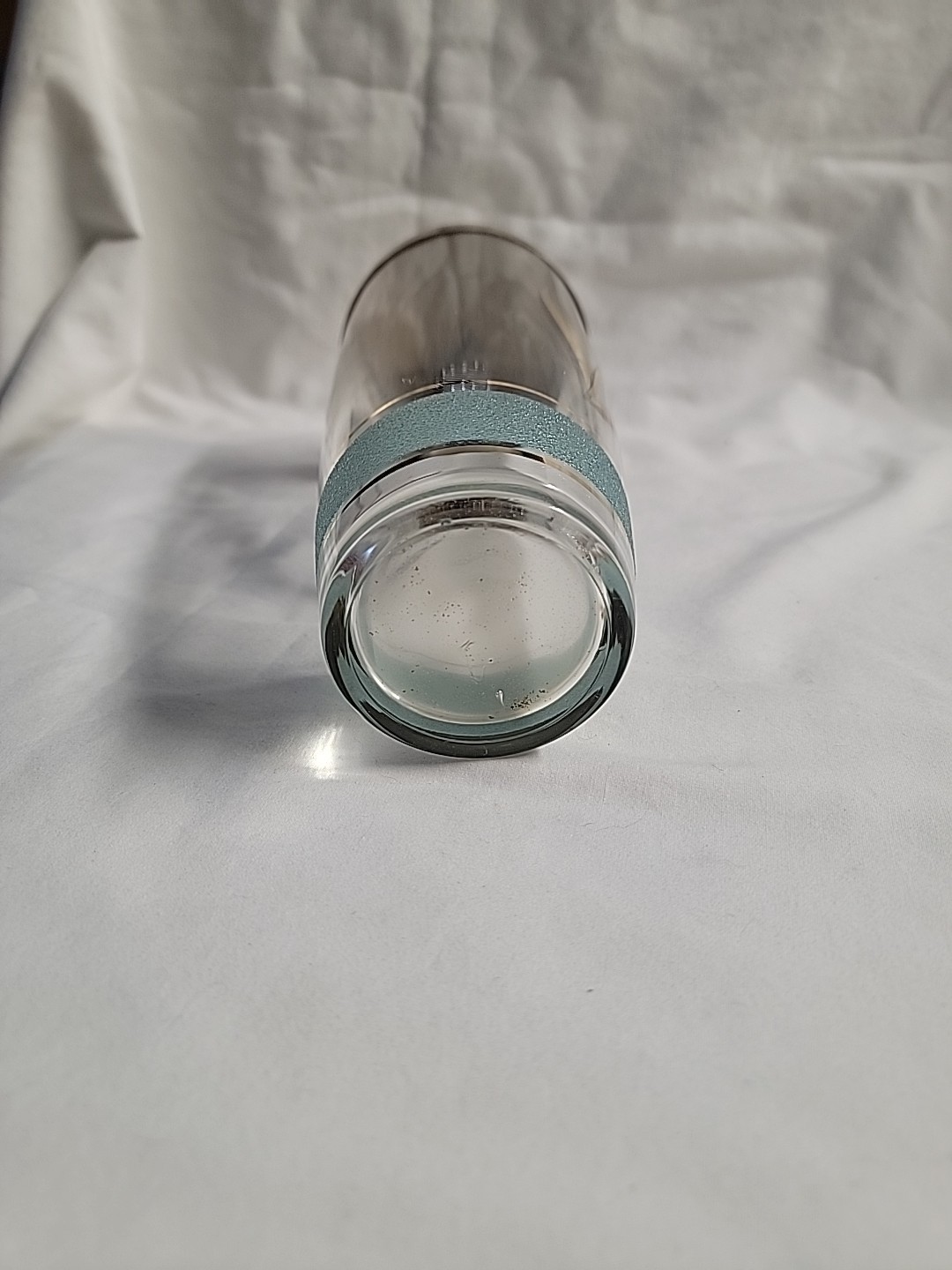 Vintage glass cocktail martini shaker with Painted Shells Design Beach Style