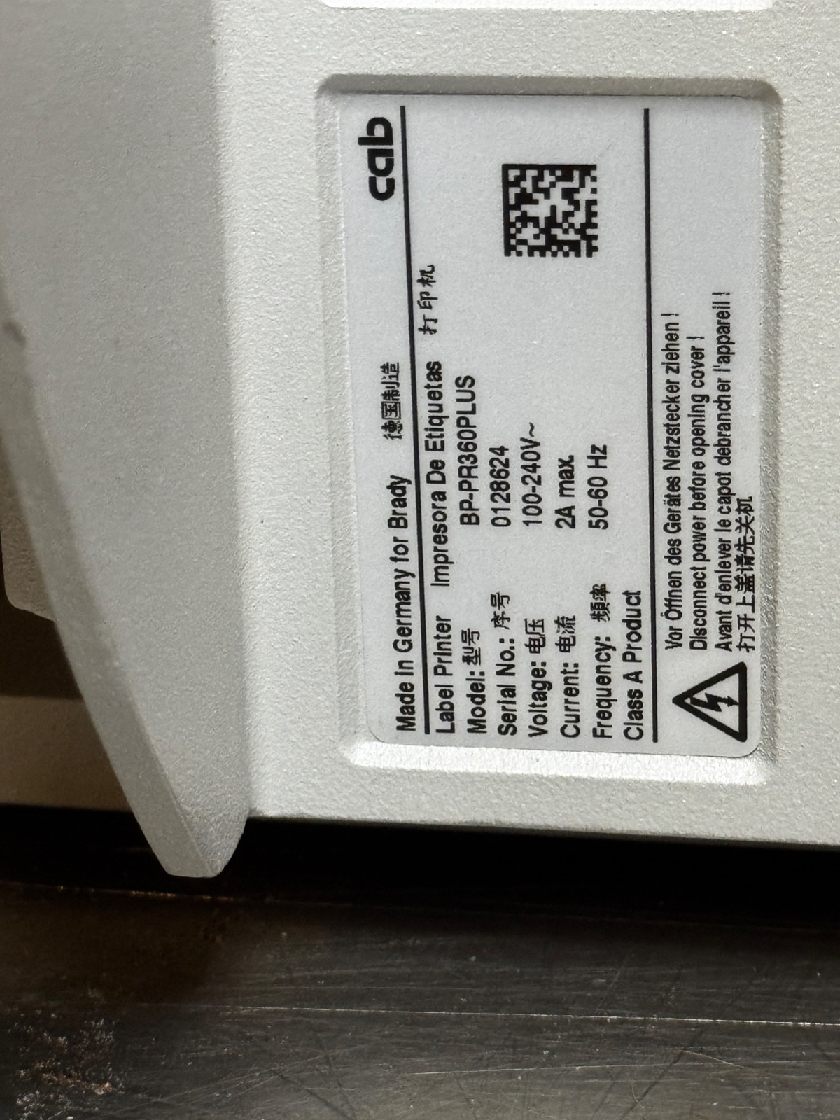 BRADY BP-PR300 PLUS THERMAL LABEL PRINTER