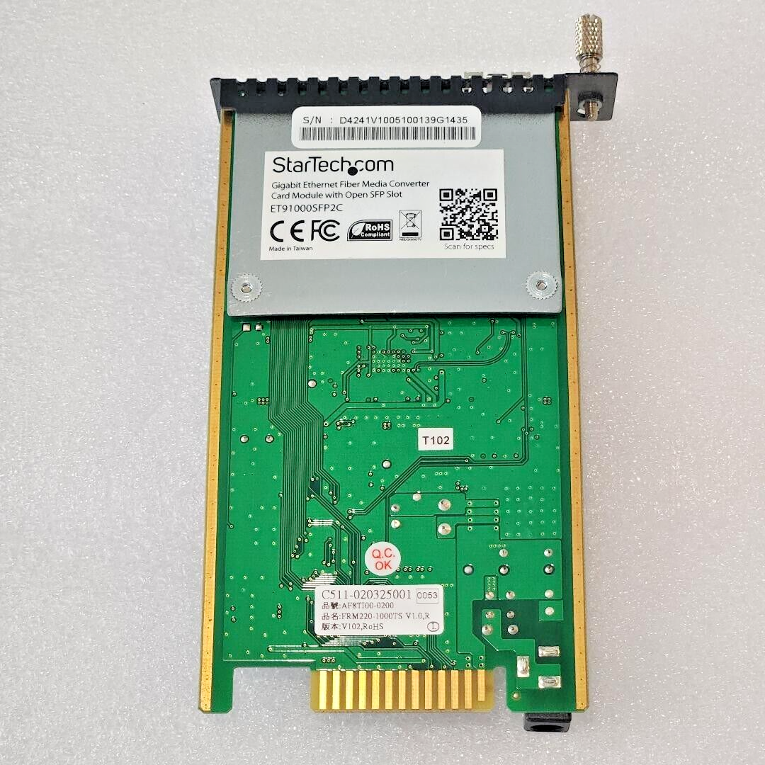 StarTech ET91000SFP2C GE SFP Fiber Media Converter Card for ETCHS2U