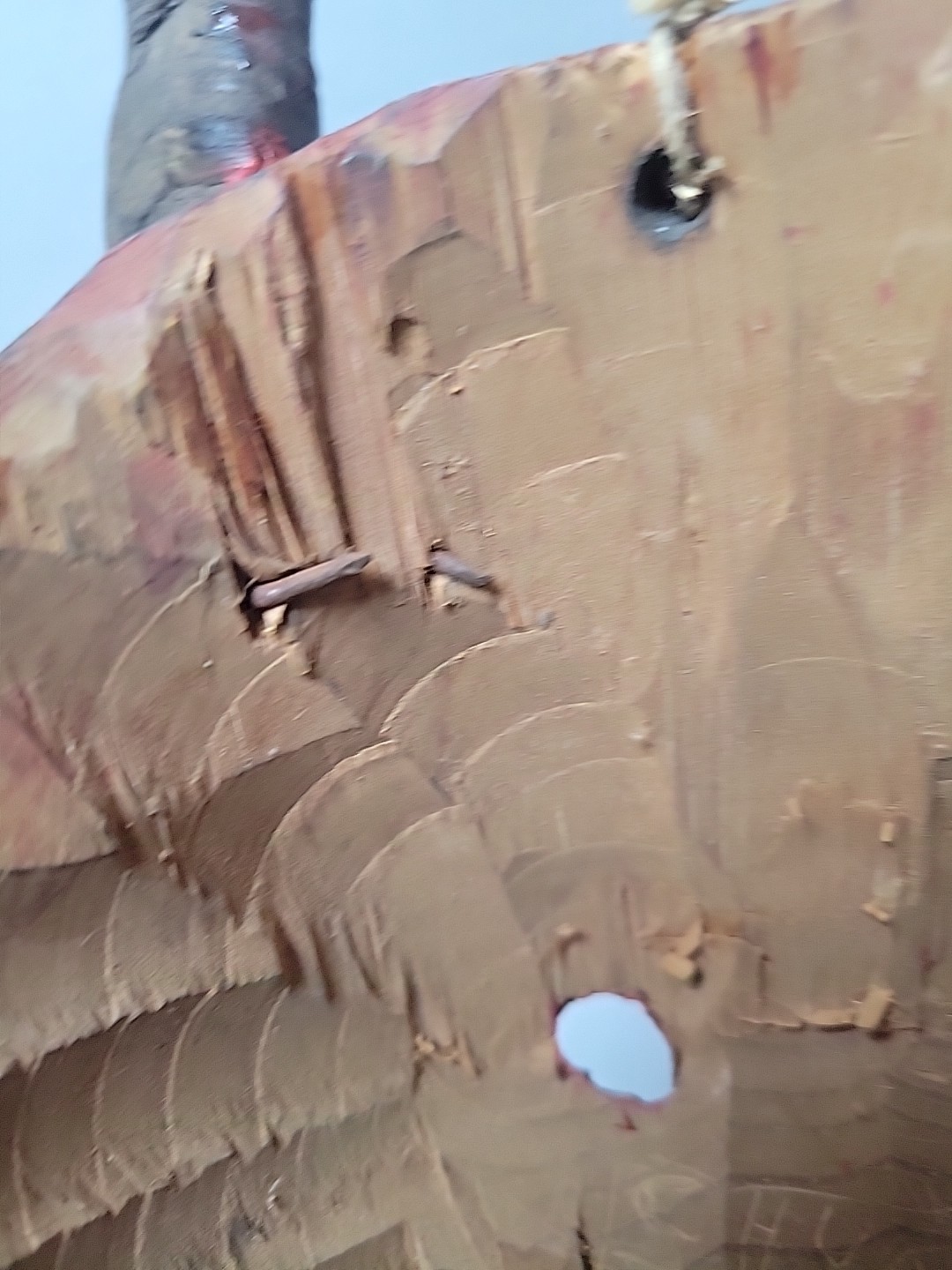 Vintage hand carved & painted wood devil mask Mexico?