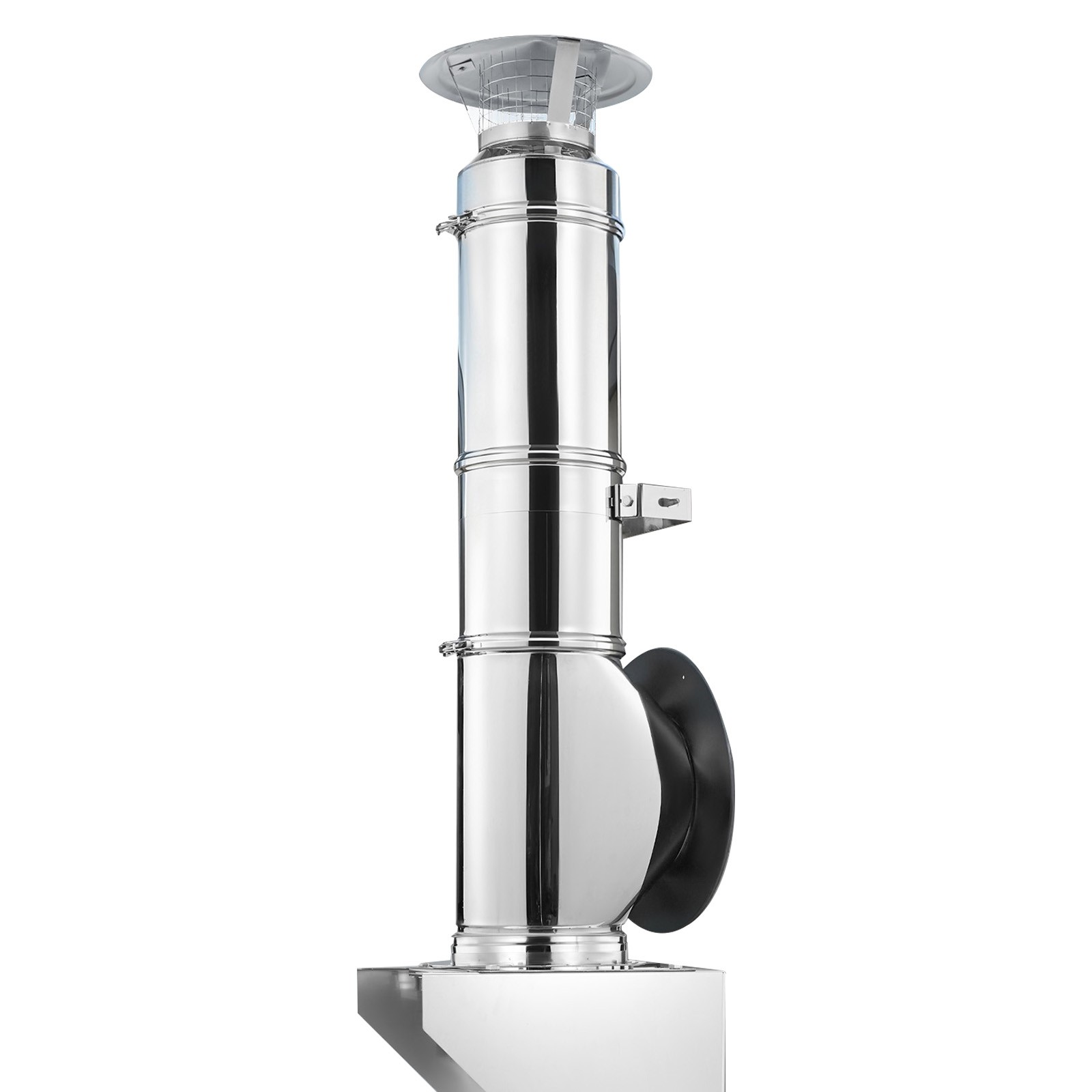 Uimoso 6-Inch Outdoor Chimney Kit with Adjustable Roof Bracket and Rain Cover