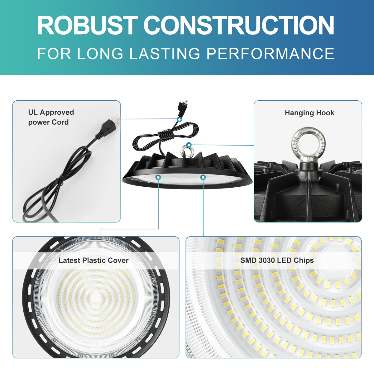 200W UFO Led High Bay Light 200 Watts Commercial Industrial Factory Shop Light