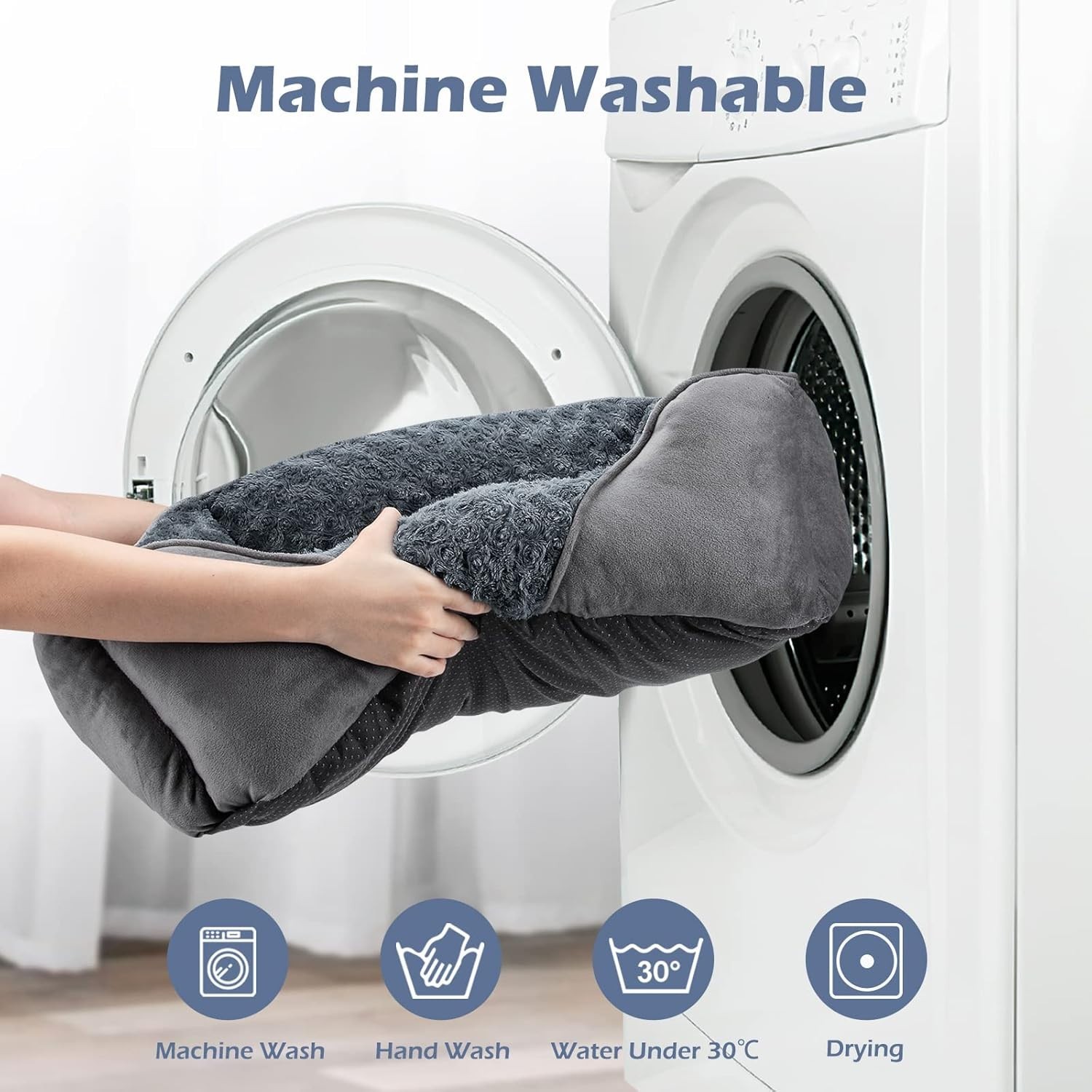 Washable Orthopedic Dog Bed, Soft Calming Pet Bed L30"x24"