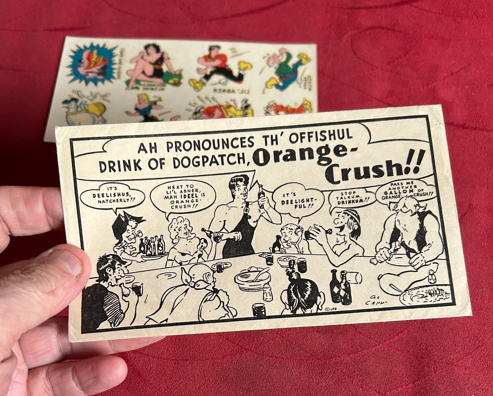 1950s Orange Crush Envelope & Lil Abner Tattoos Sheet